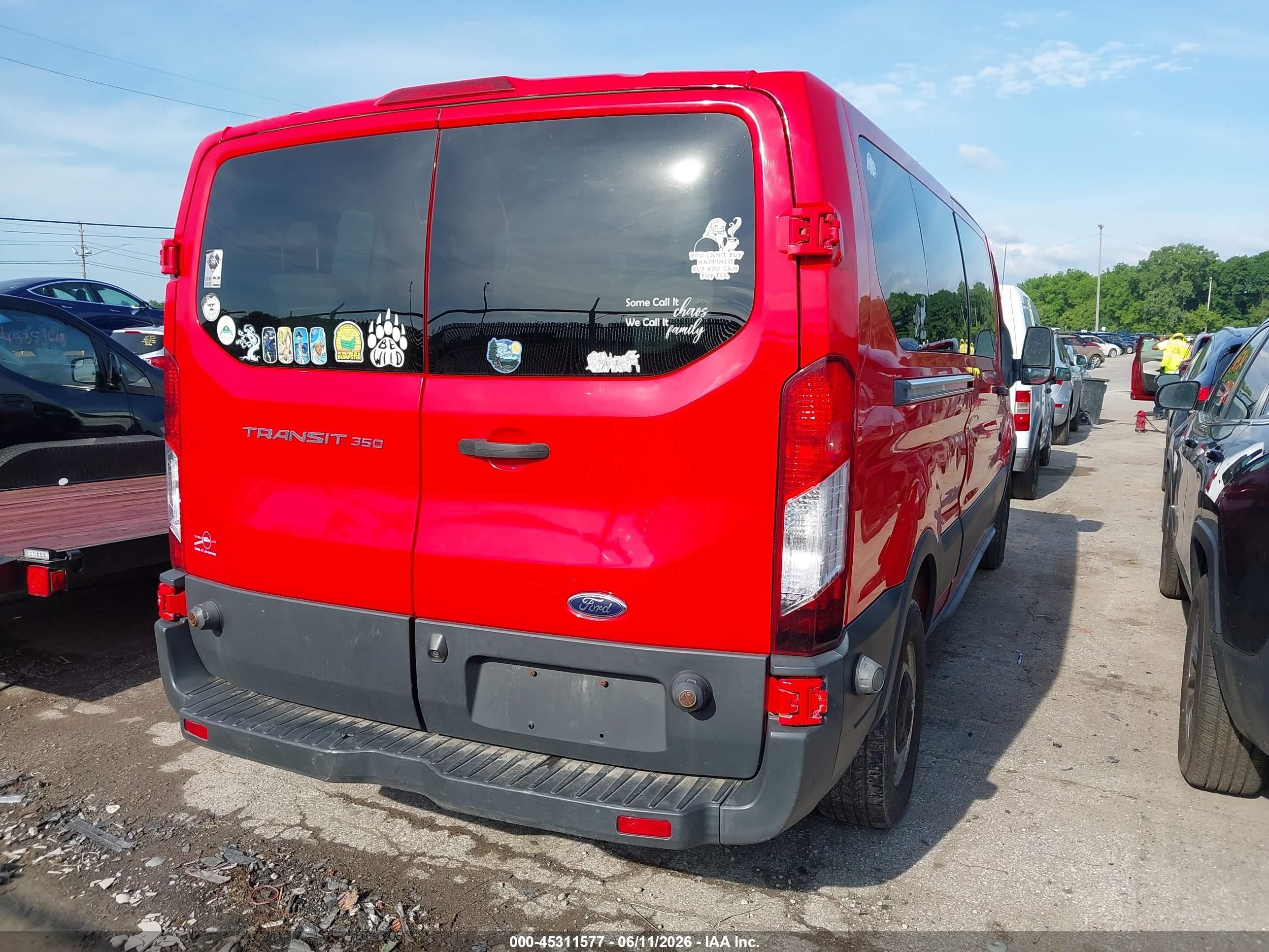 2016 Ford Transit-350 Xl Red vin: 1FBZX2YM0GKA75399