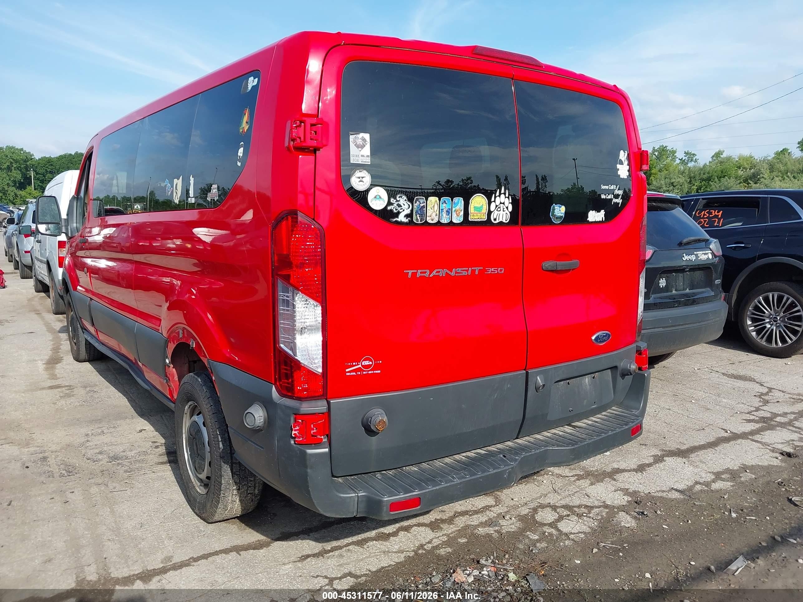 2016 Ford Transit-350 Xl Red vin: 1FBZX2YM0GKA75399