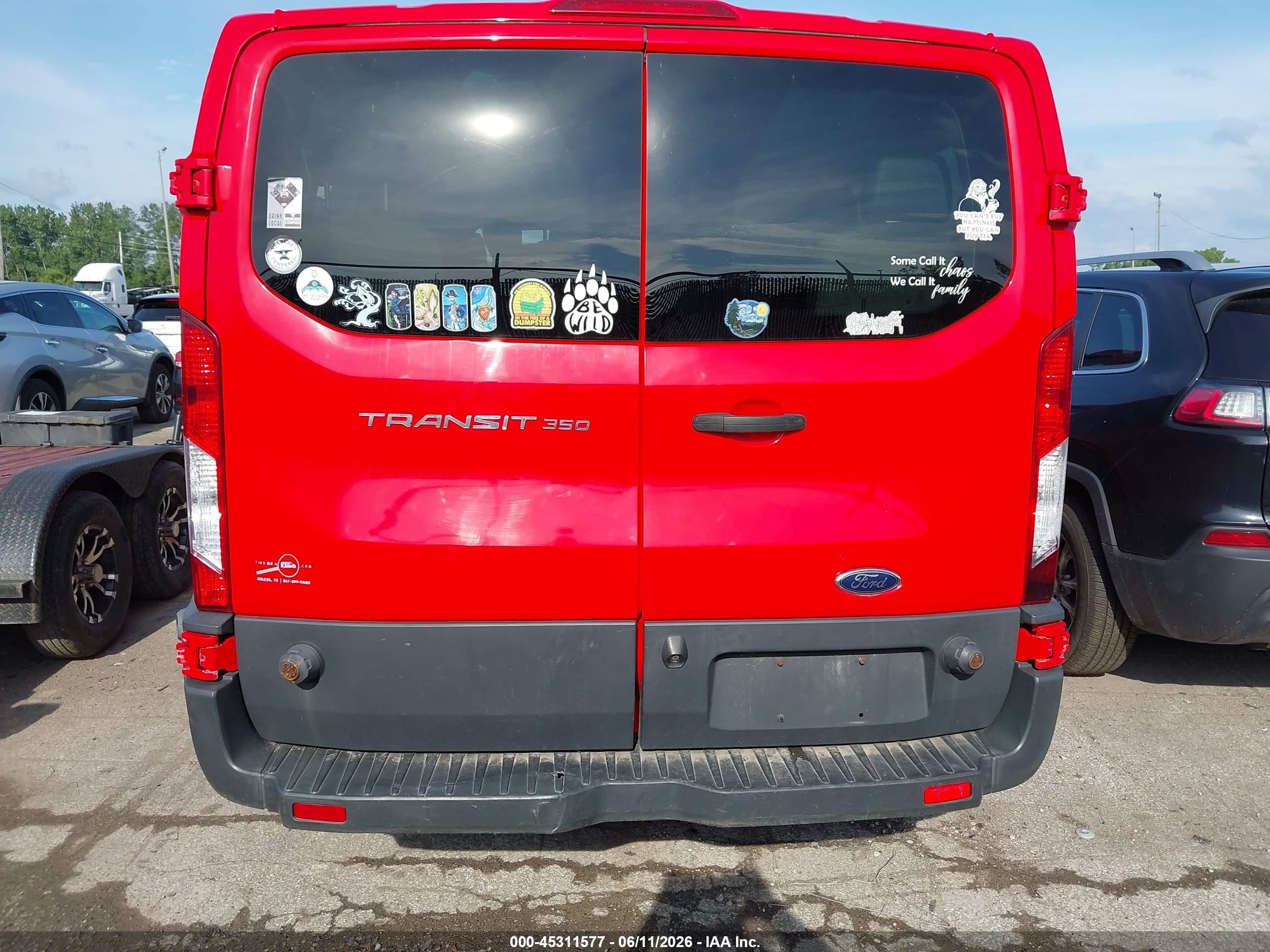 2016 Ford Transit-350 Xl Red vin: 1FBZX2YM0GKA75399