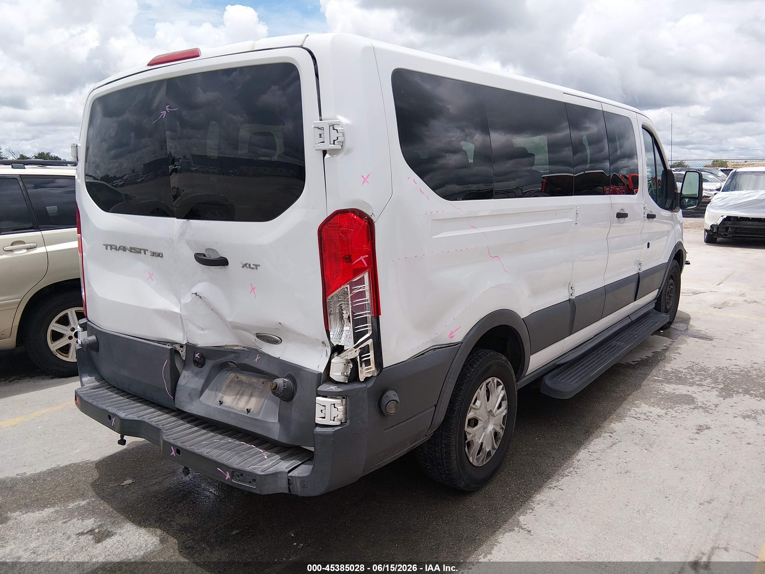 2015 Ford Transit-350 Xlt White vin: 1FBZX2ZM4FKA39342