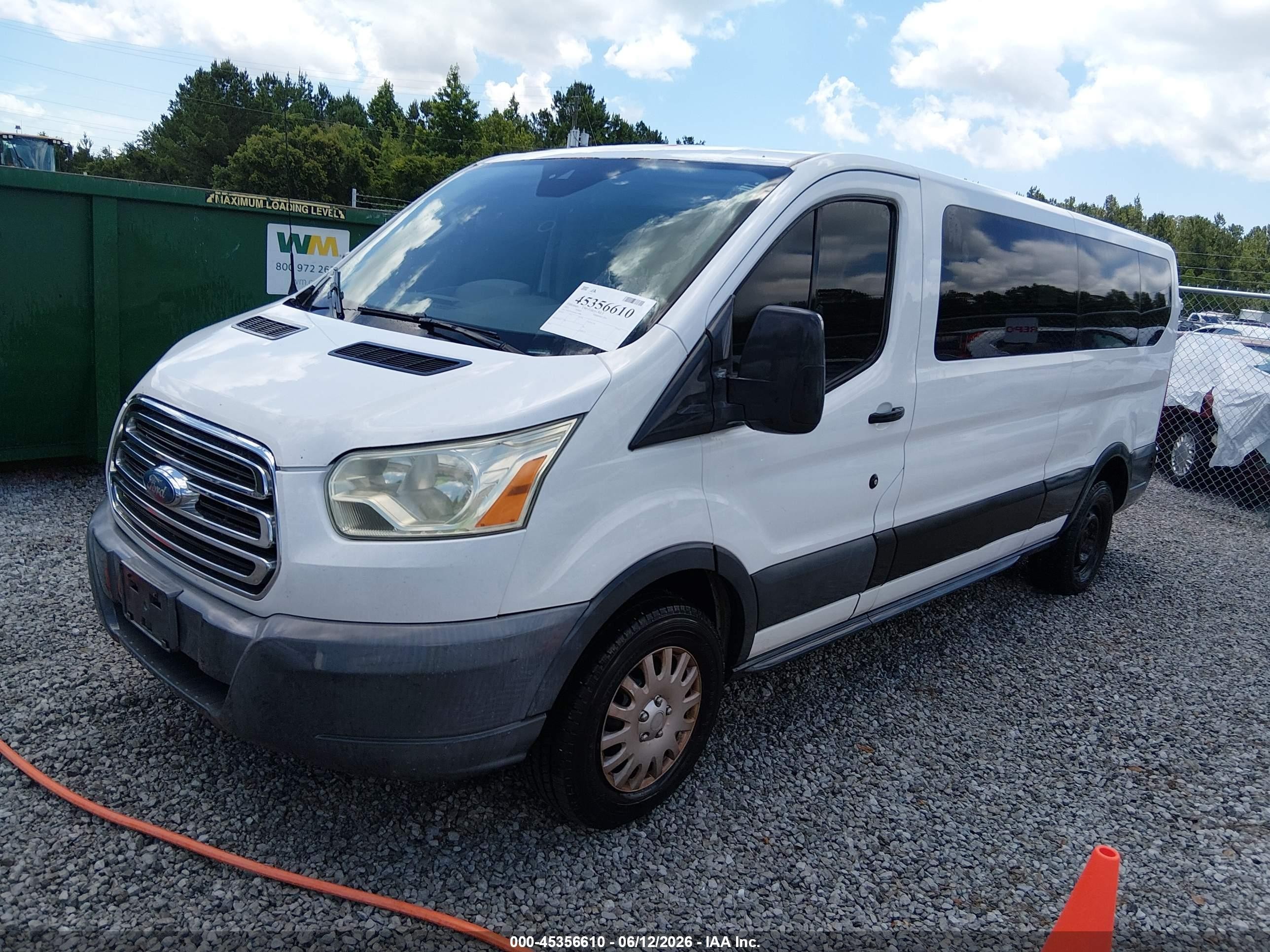 2015 Ford Transit-350 Xlt White vin: 1FBZX2ZM5FKA29886