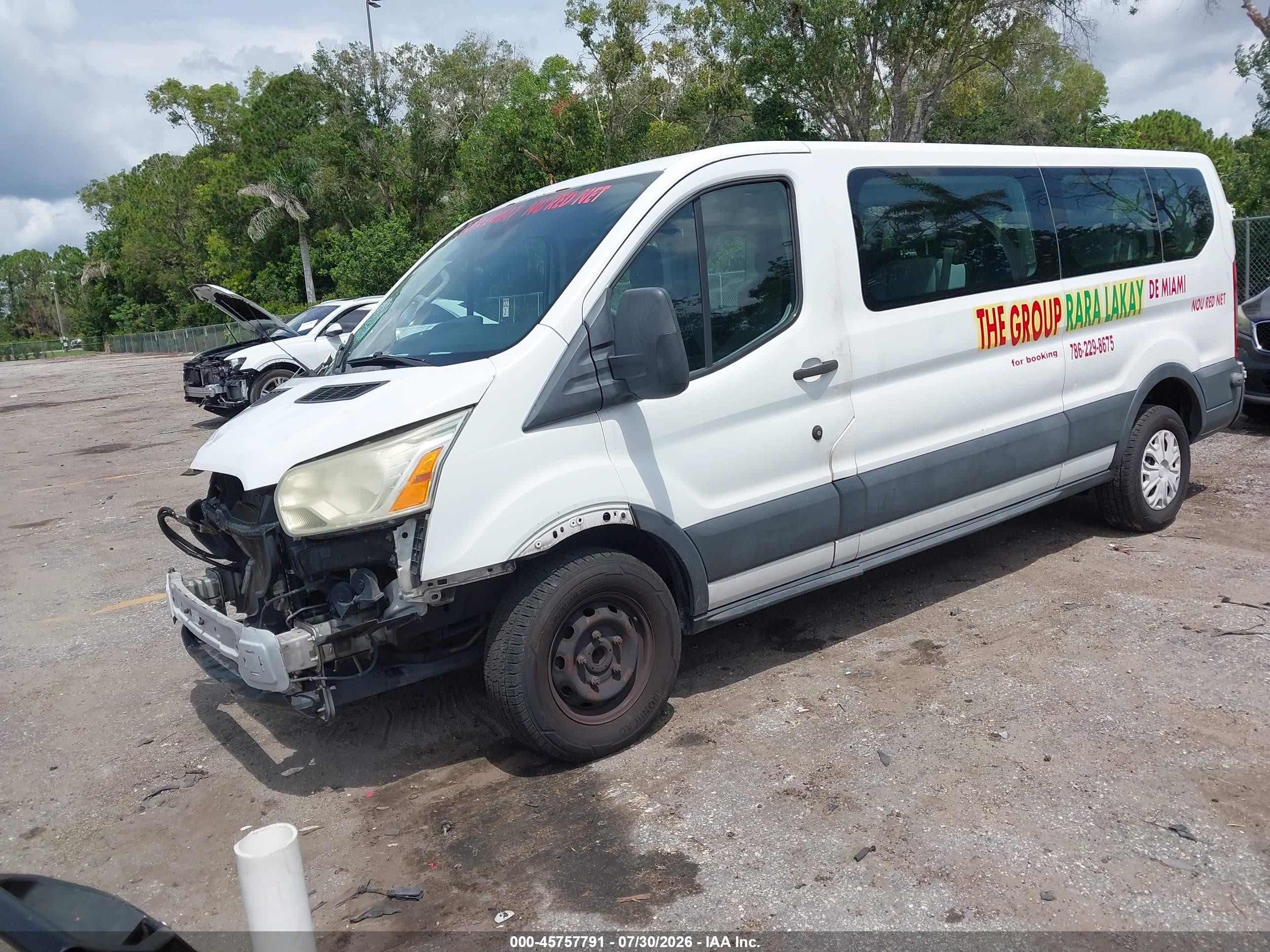 2015 Ford Transit-350 Xlt White vin: 1FBZX2ZM7FKA17917
