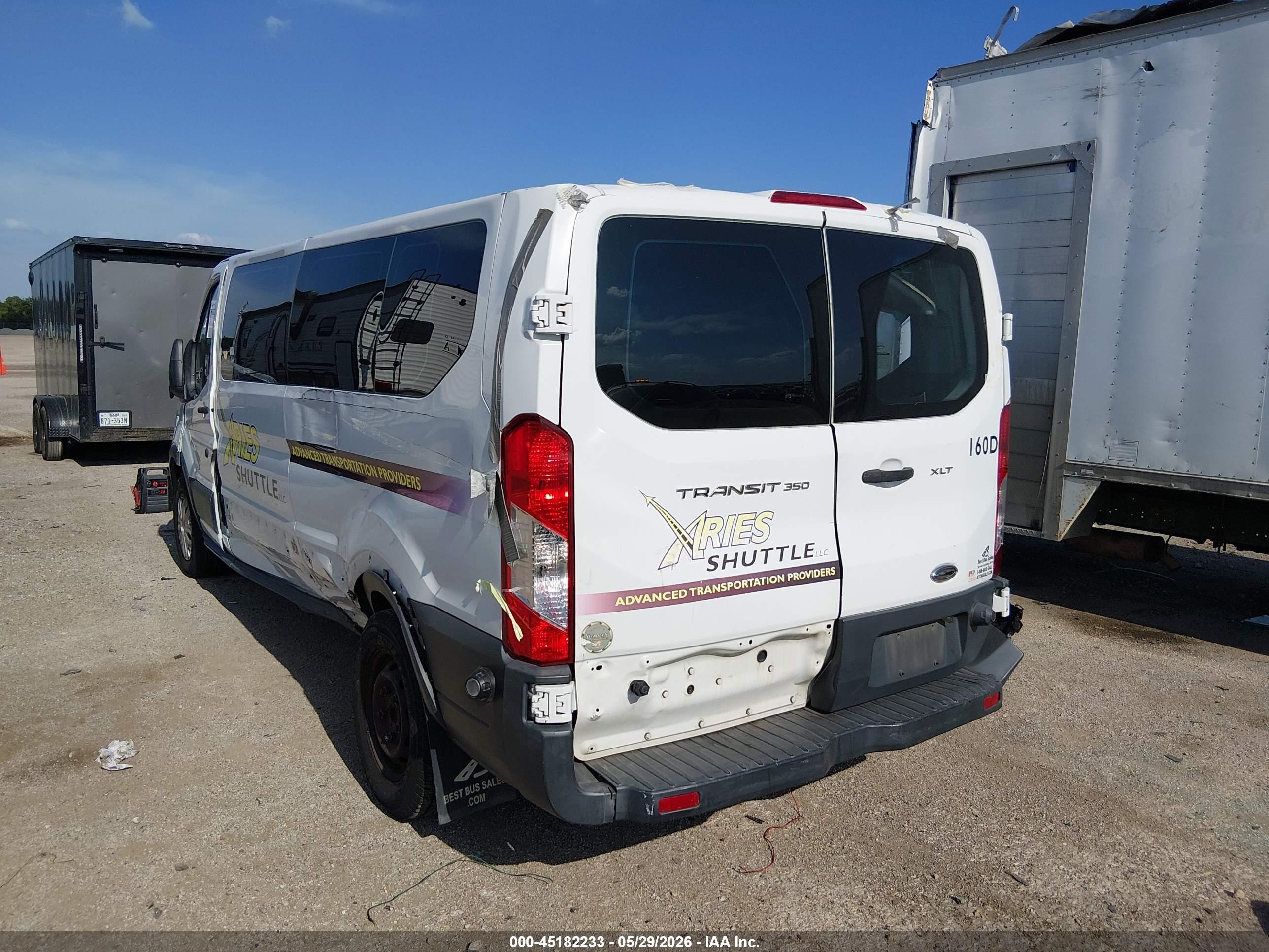 2015 Ford Transit-350 Xlt White vin: 1FBZX2ZM9FKA30832