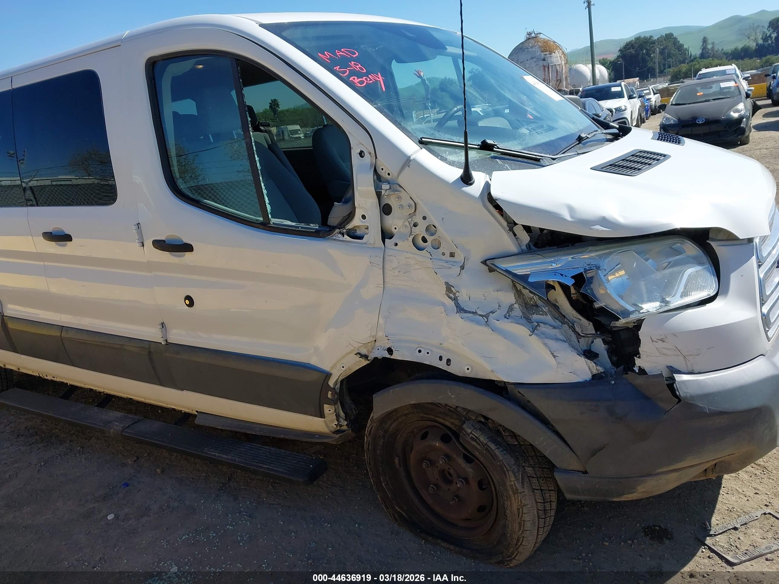 2015 Ford Transit-350 Xlt White vin: 1FBZX2ZM9FKB27884
