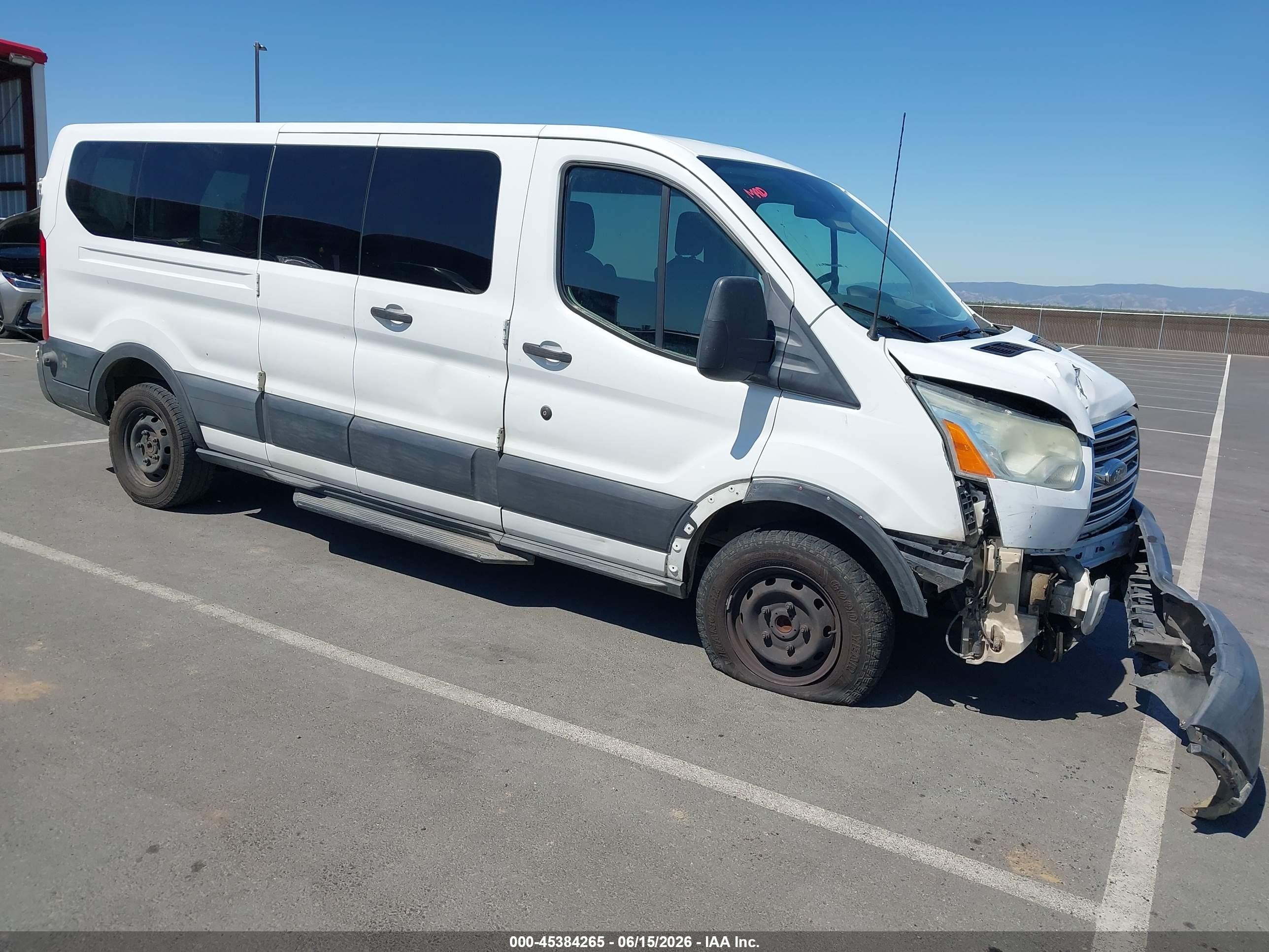 2015 Ford Transit-350 Xlt White vin: 1FBZX2ZMXFKA88156