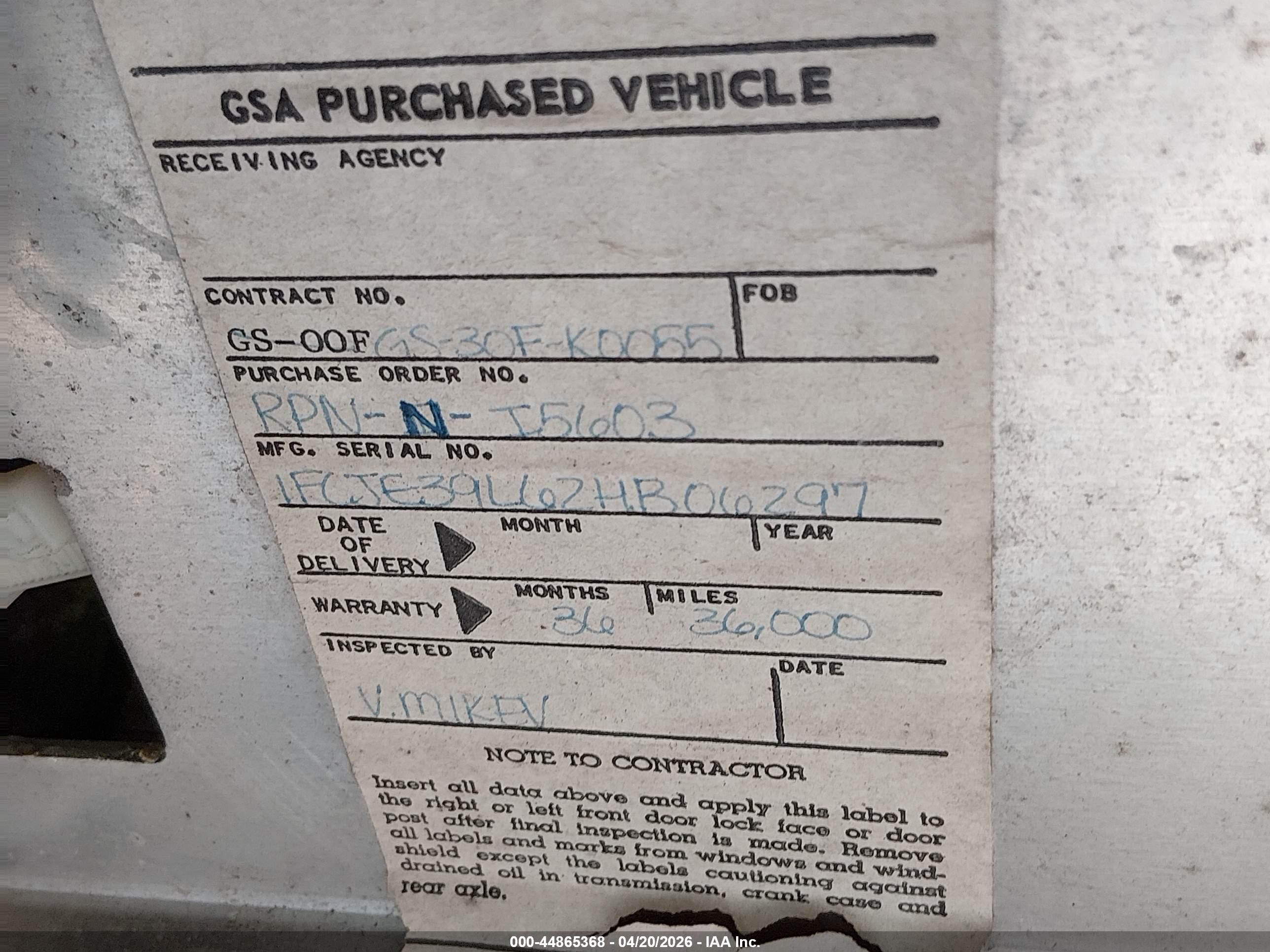 2002 Ford E-350 Stripped Commercial Черный vin: 1FCJE39L62HB06297