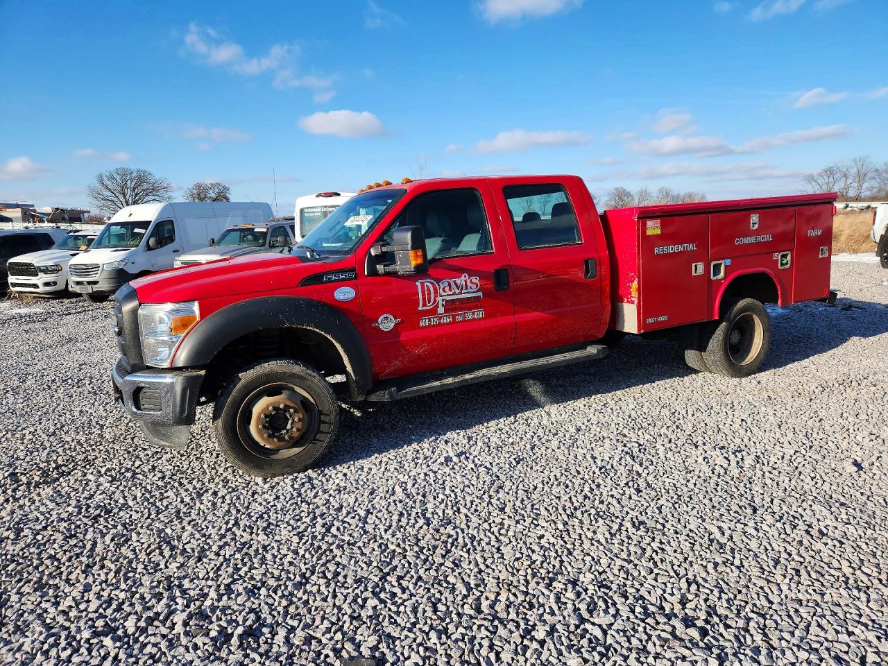2014 Ford F550 Super Duty Utility / Service Truck Red vin: 1FD0W5HT2EEA61902