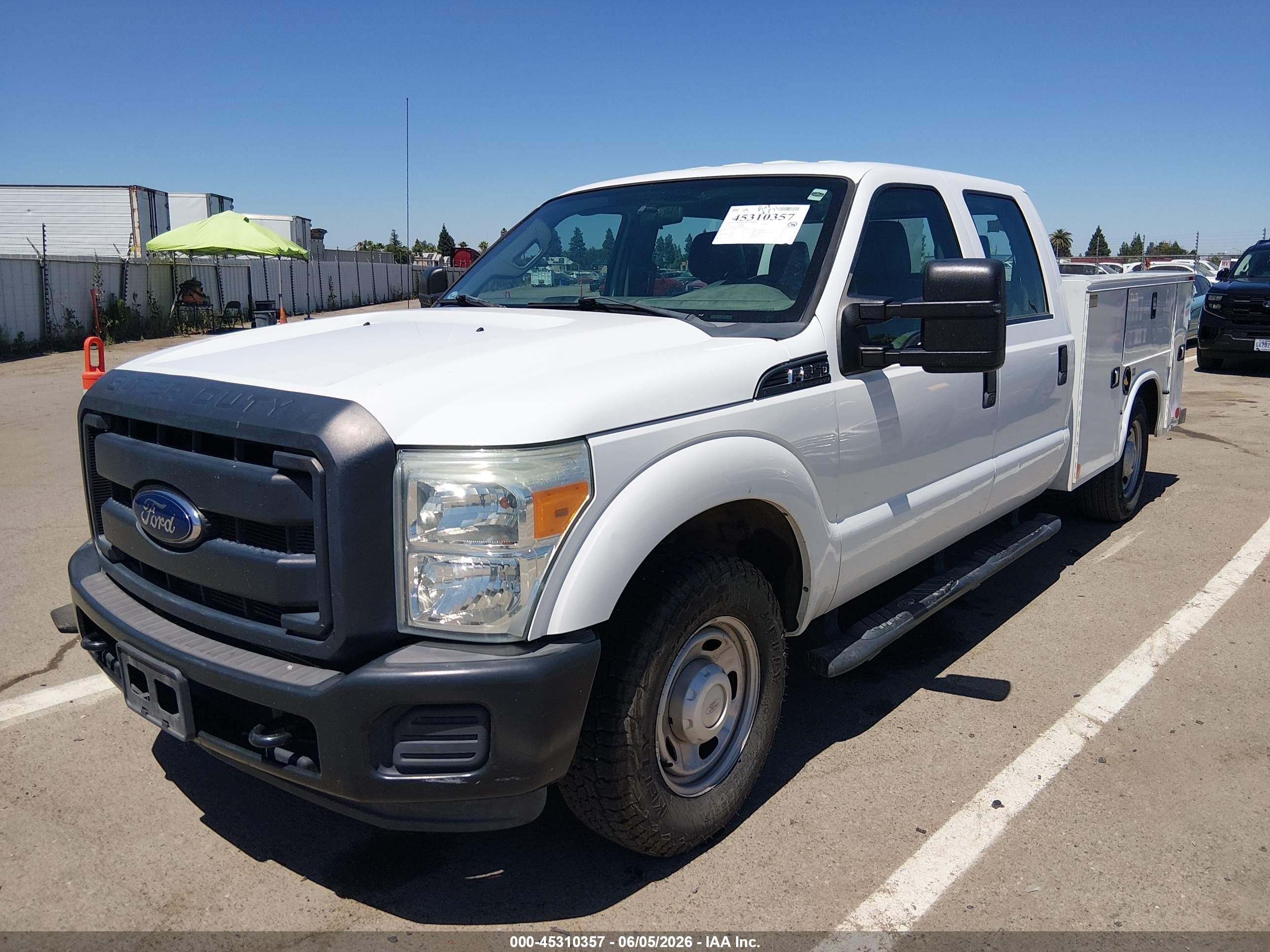 2015 Ford F-250 Xl White vin: 1FD7W2A61FED30829