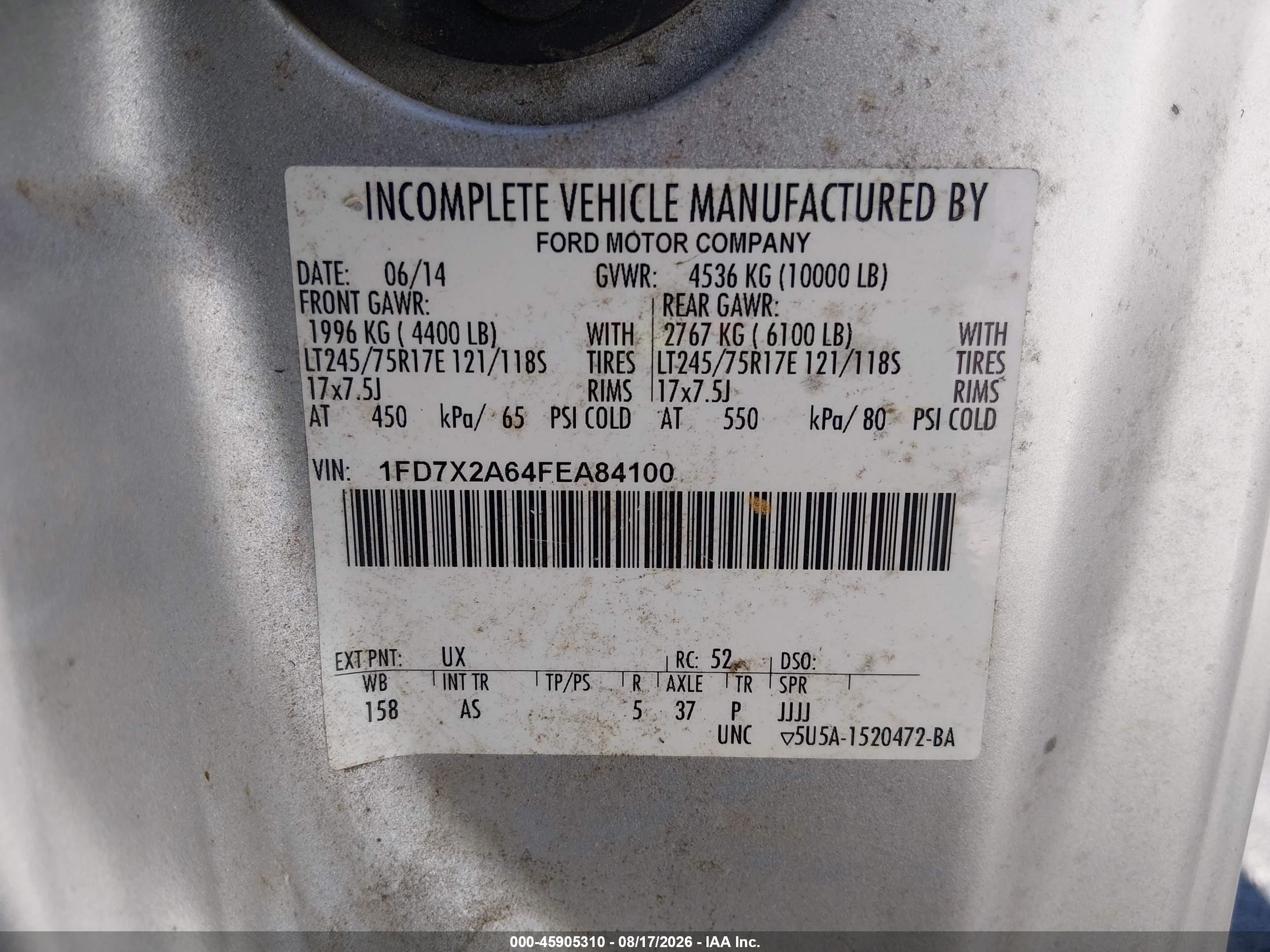 2015 Ford F-250 Xl Silver vin: 1FD7X2A64FEA84100
