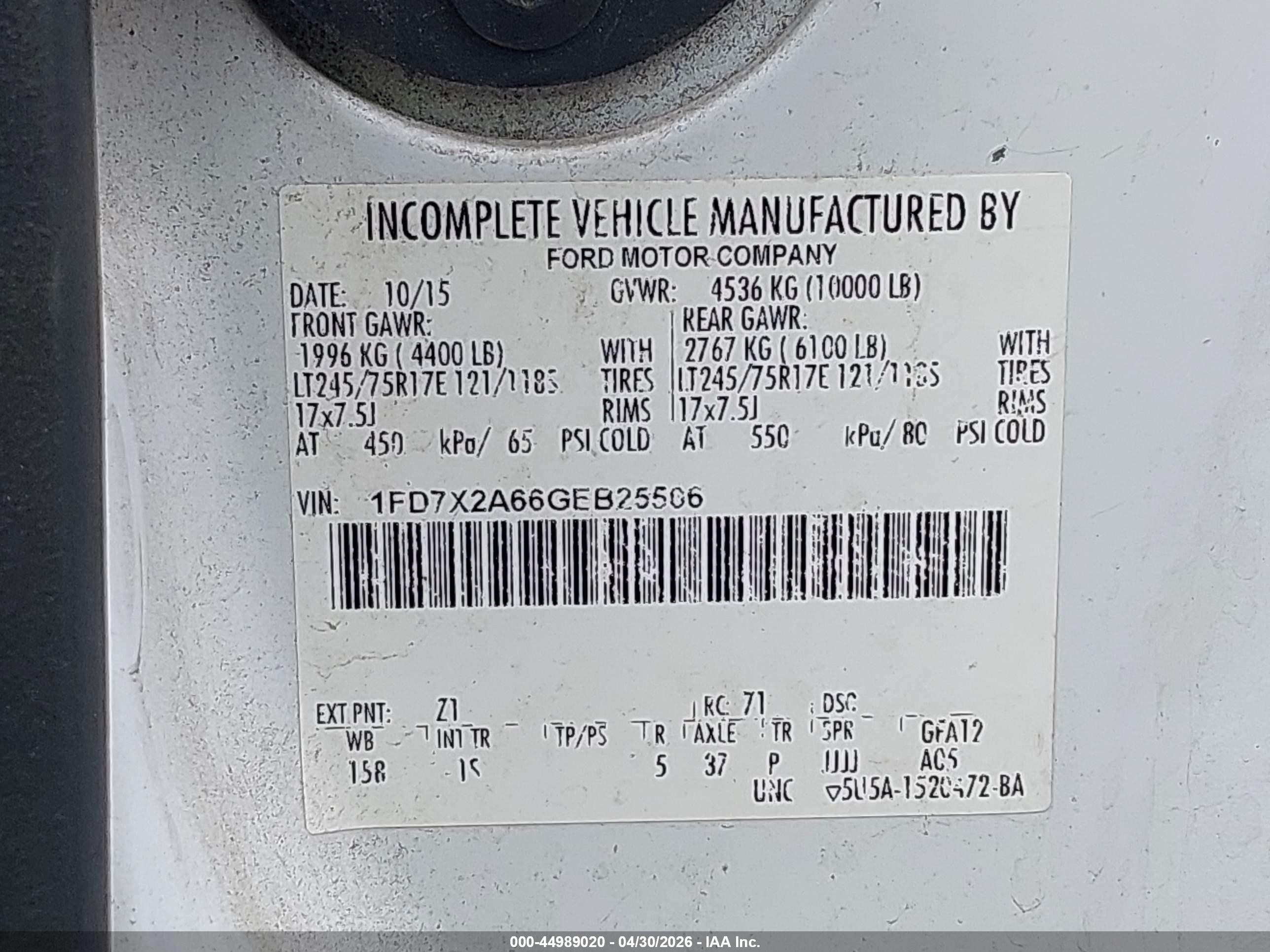 2016 Ford F-250 Xl Белый vin: 1FD7X2A66GEB25506