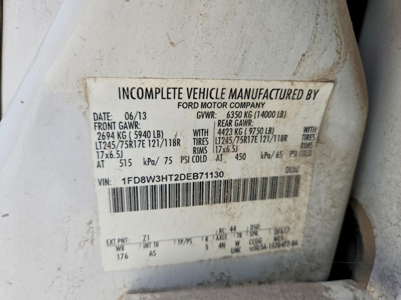 2013 Ford F350 Super Duty Белый vin: 1FD8W3HT2DEB71130