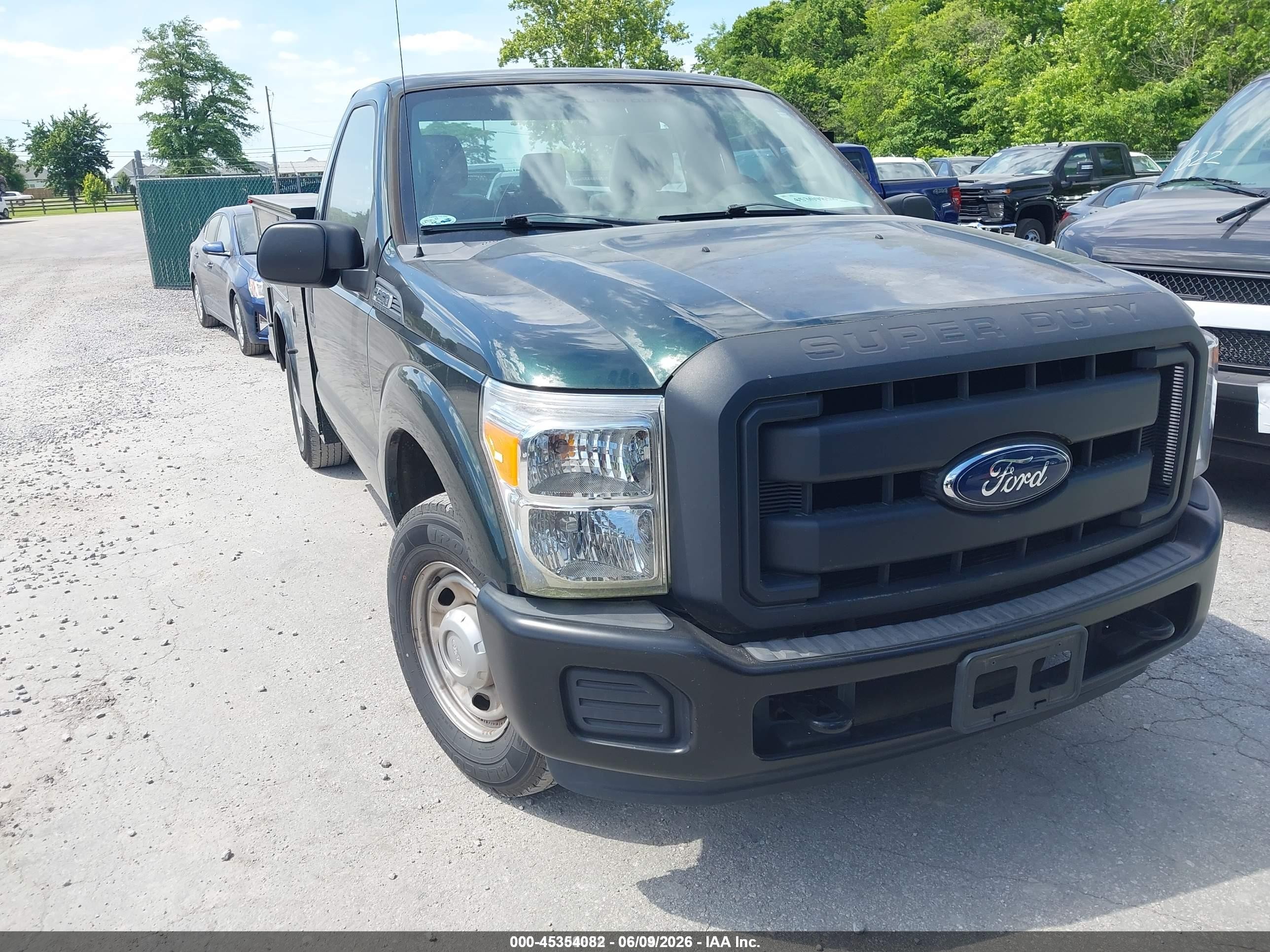2014 Ford F-250 Xl Green vin: 1FDBF2A67EEA27580