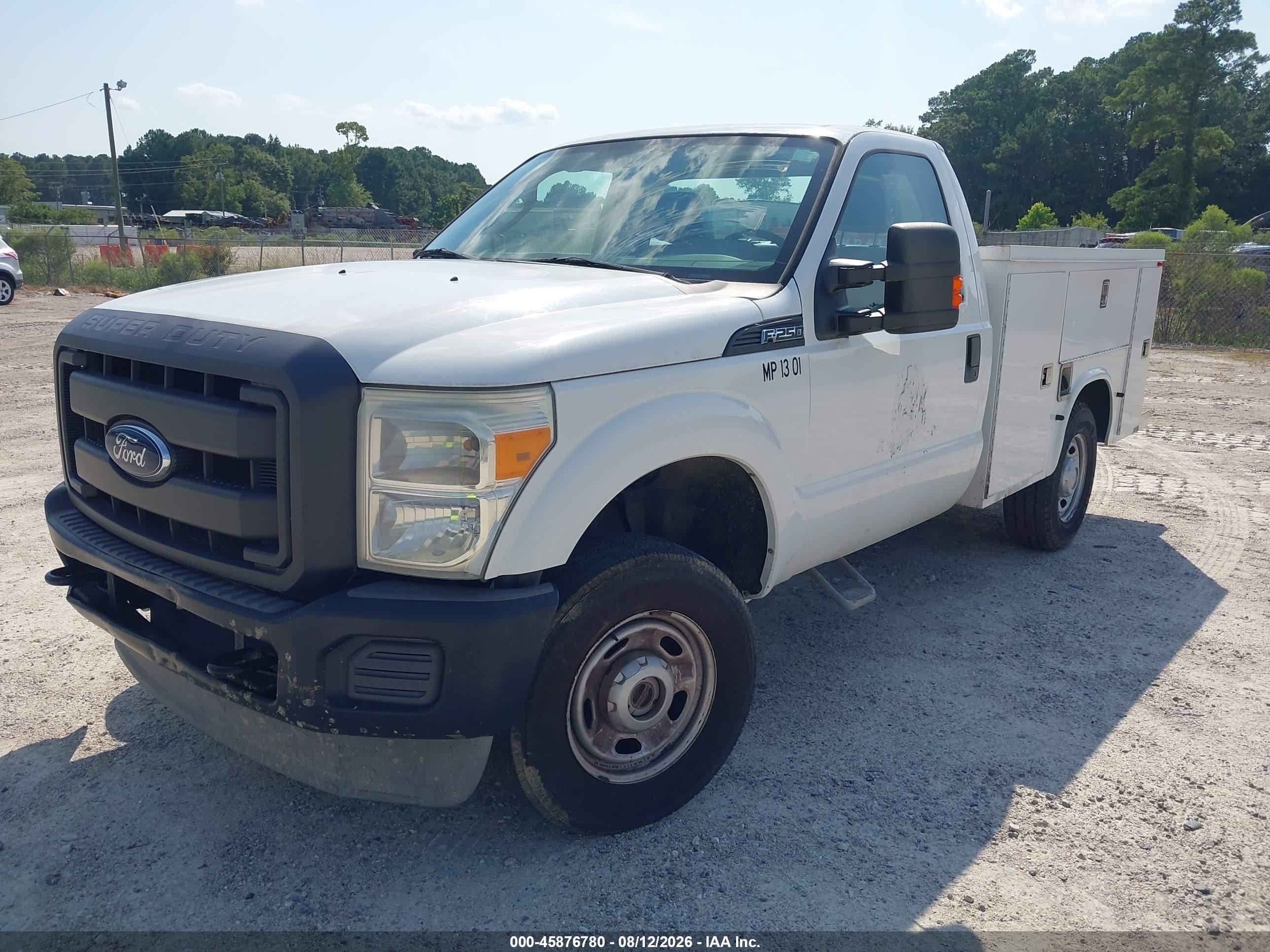 2013 Ford F-250 Xl White vin: 1FDBF2B61DEA18578