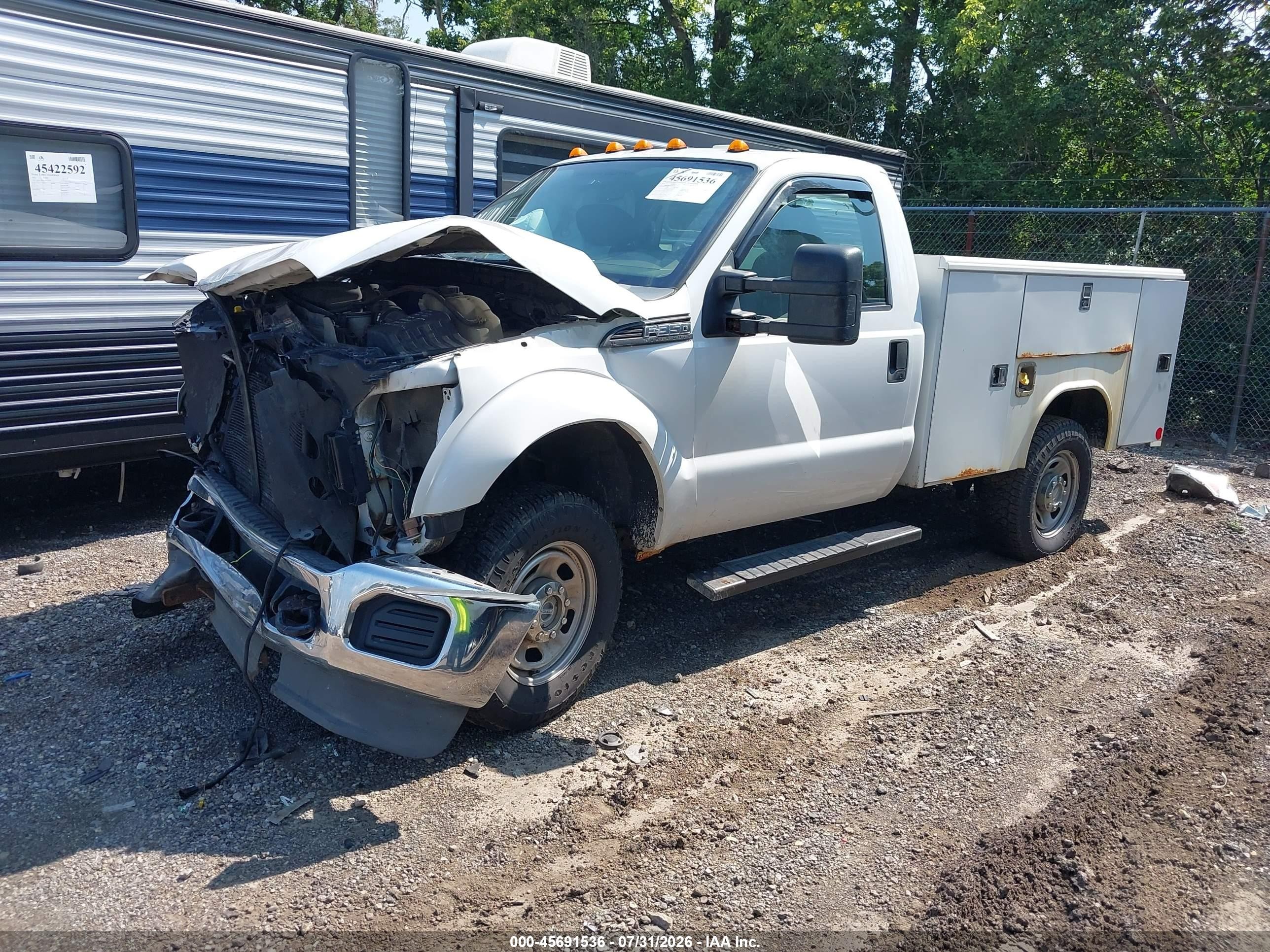 2011 Ford Super Duty F-350 Srw Xl White vin: 1FDBF3B62BEA88173