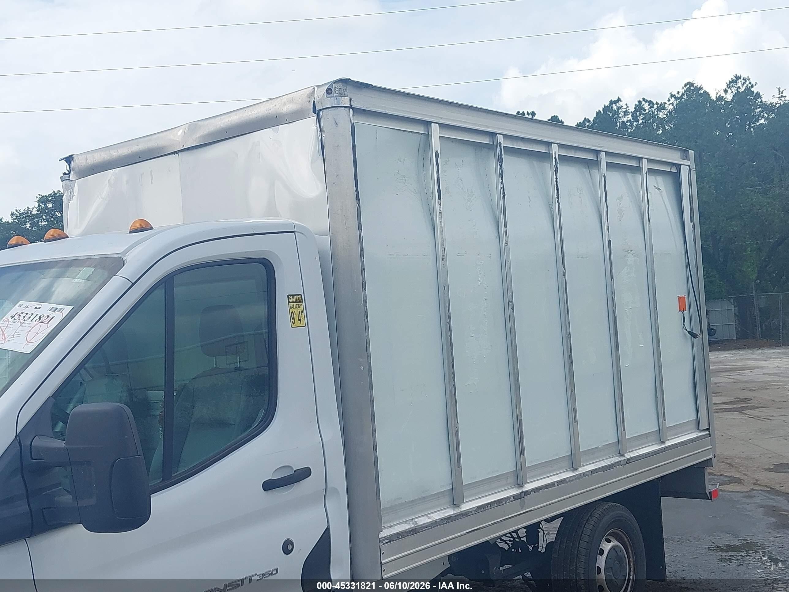 2019 Ford Transit-350 Cab   White vin: 1FDBW5ZM9KKB28170