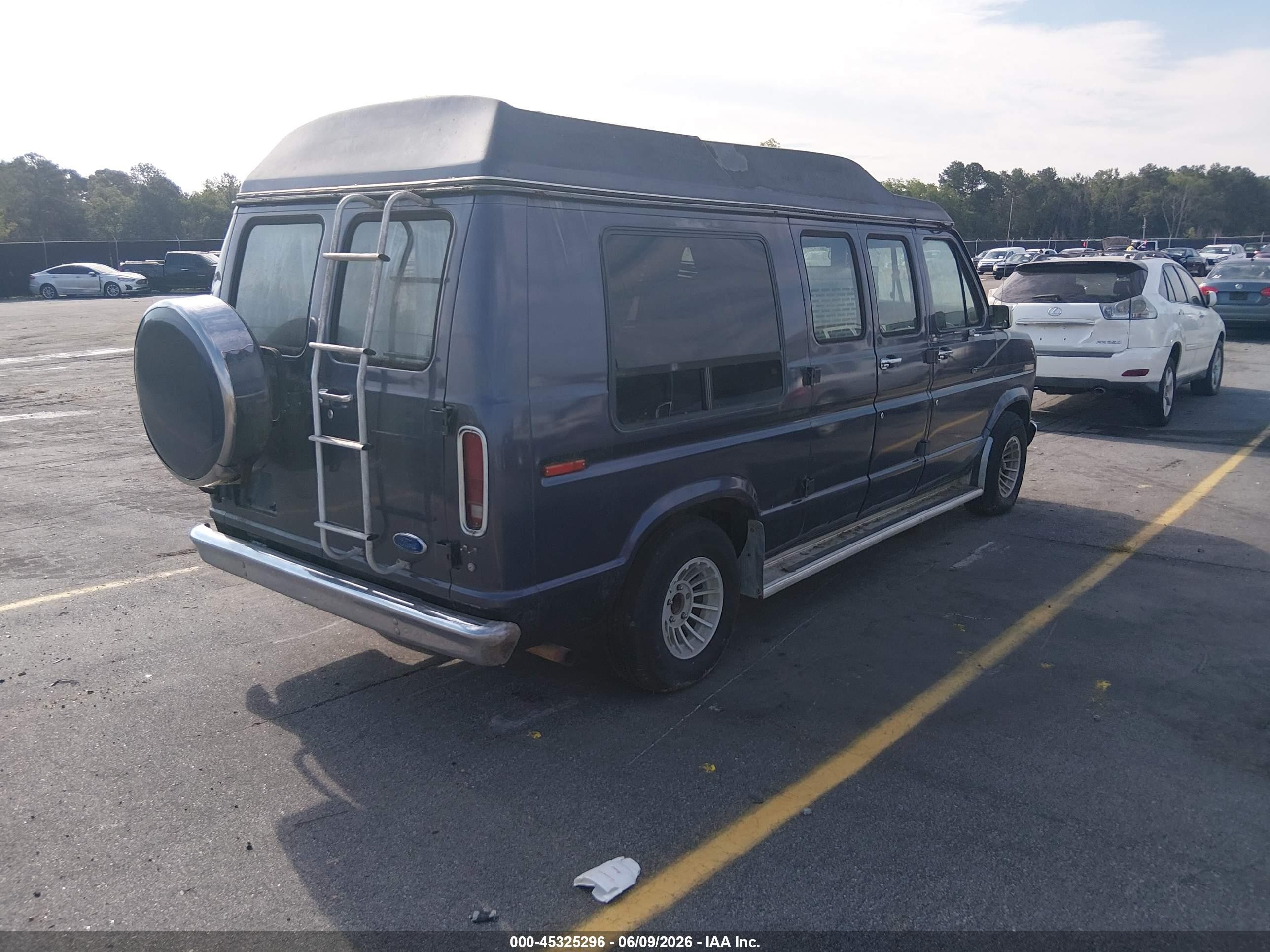 1987 Ford Econoline E150 Van Blue vin: 1FDDE14H7HHB49152