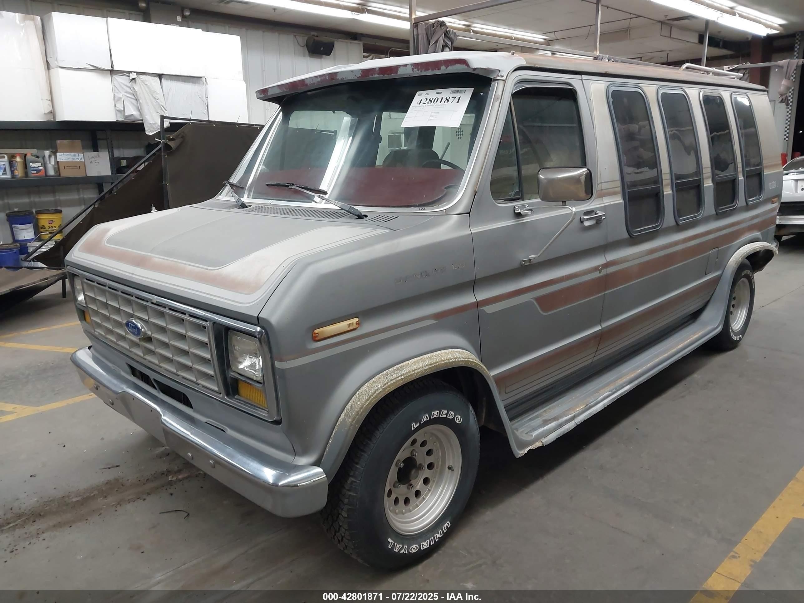 1987 Ford Econoline E150 Van Gray vin: 1FDDE14N7HHB07179