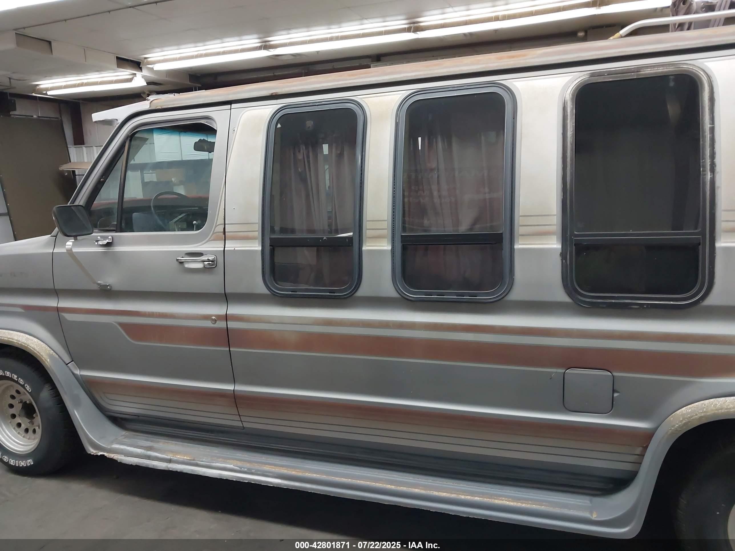 1987 Ford Econoline E150 Van Gray vin: 1FDDE14N7HHB07179