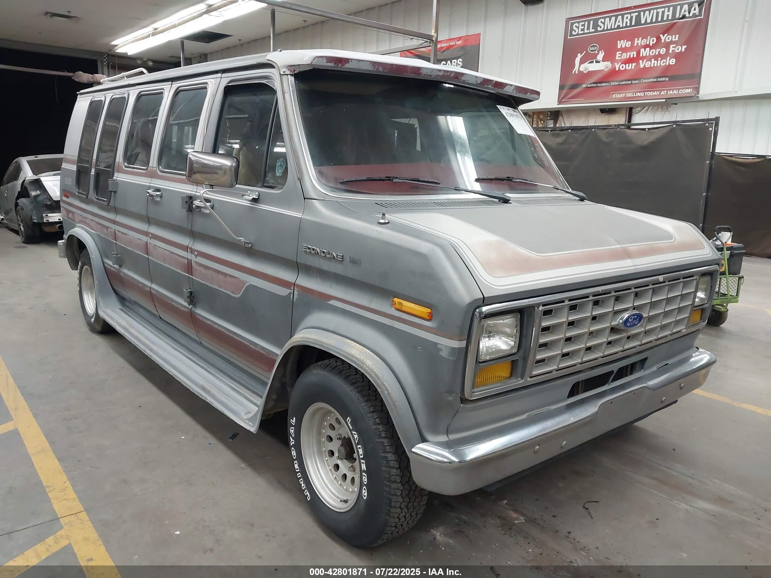 1987 Ford Econoline E150 Van Gray vin: 1FDDE14N7HHB07179