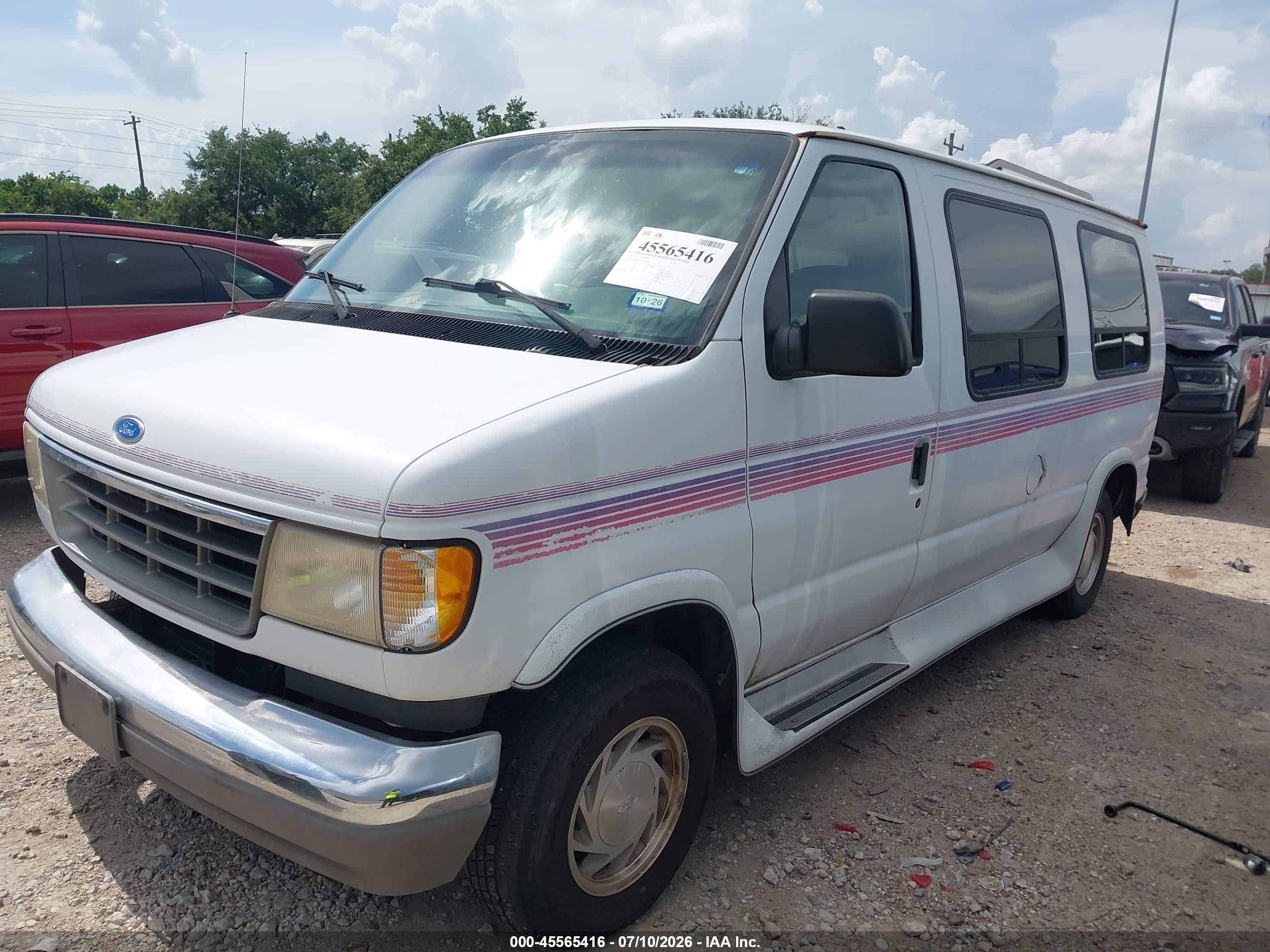 1994 Ford Econoline E150 Van White vin: 1FDEE14H5RHC08480