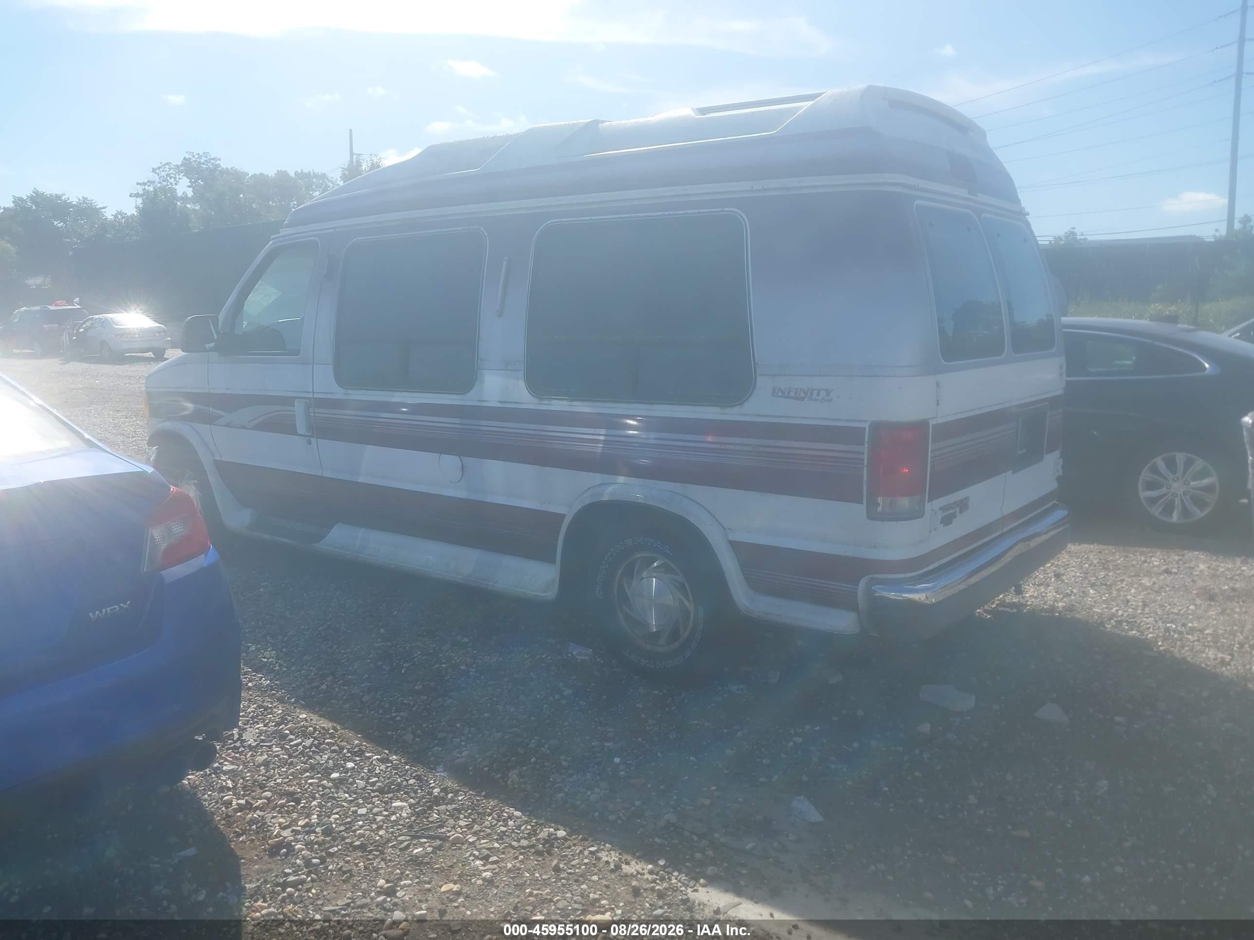 1995 Ford Econoline E150 Van White vin: 1FDEE14H5SHB55866