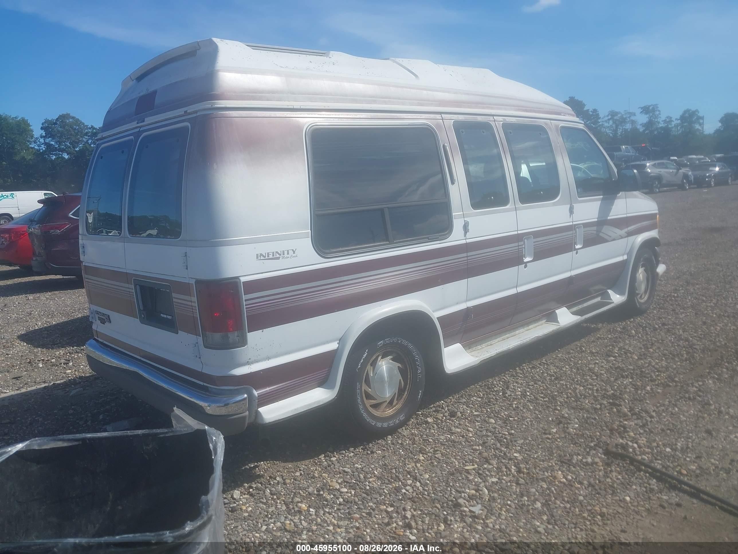 1995 Ford Econoline E150 Van White vin: 1FDEE14H5SHB55866