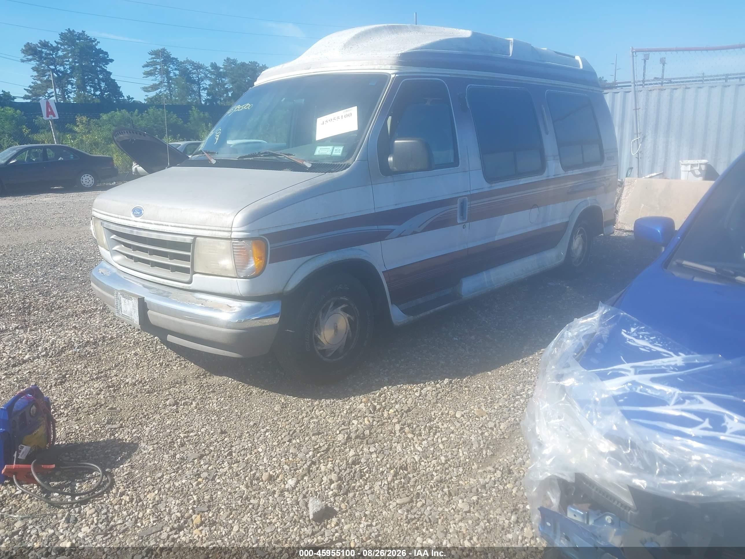 1995 Ford Econoline E150 Van White vin: 1FDEE14H5SHB55866