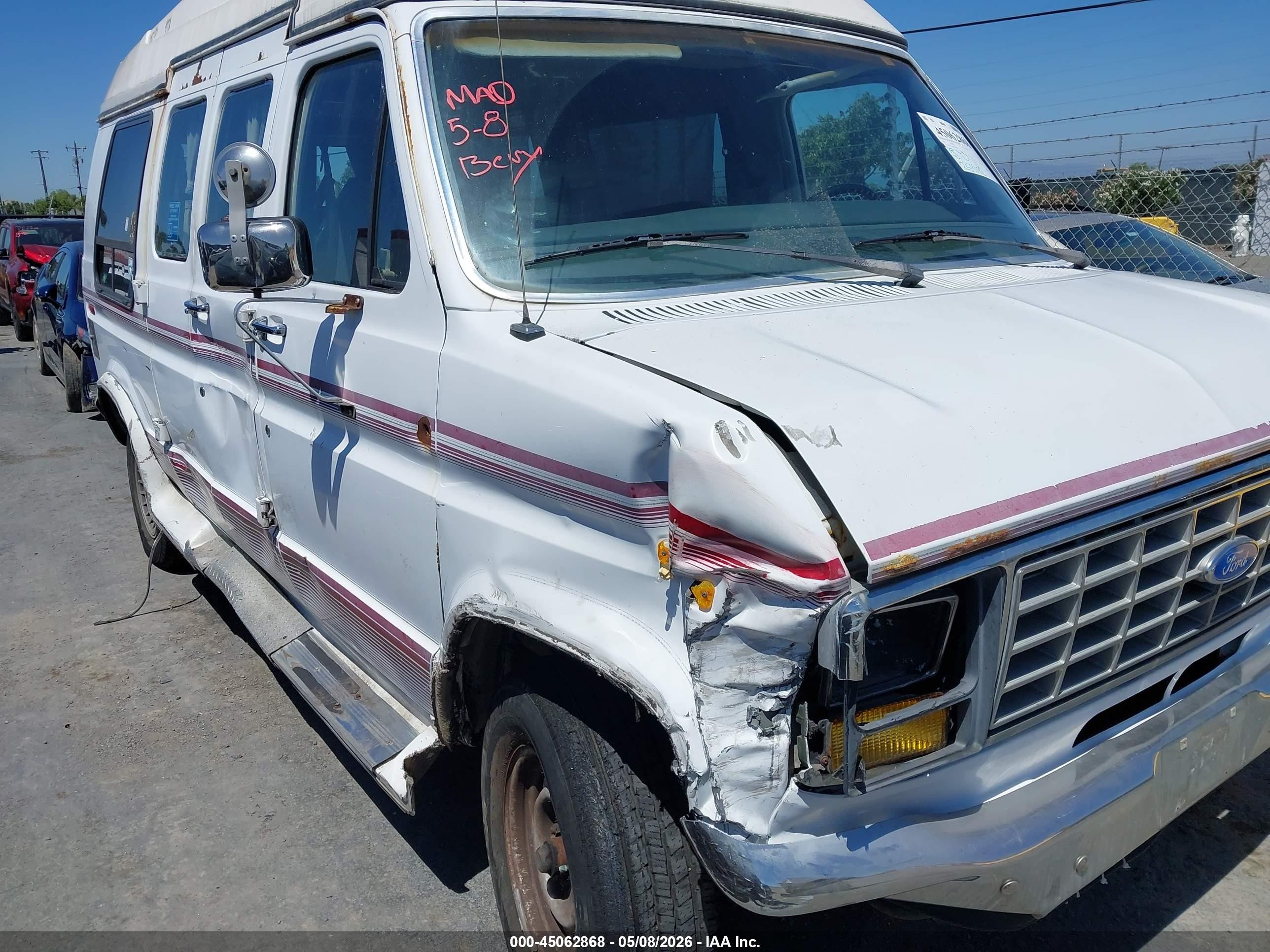 1991 Ford Econoline E150 Van White vin: 1FDEE14HXMHB12966