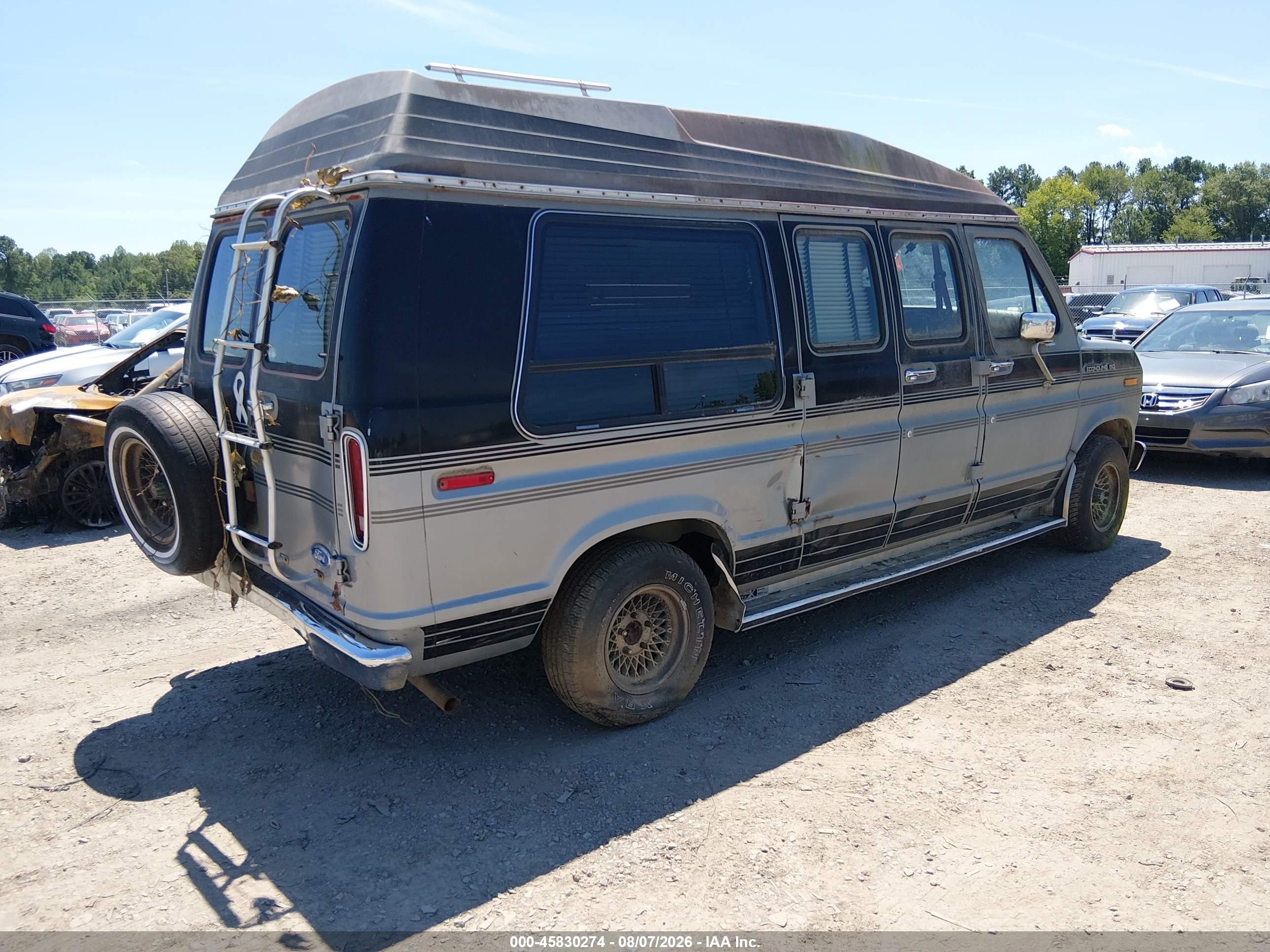 1989 Ford Econoline E150 Van Gray vin: 1FDEE14N0KHB15930