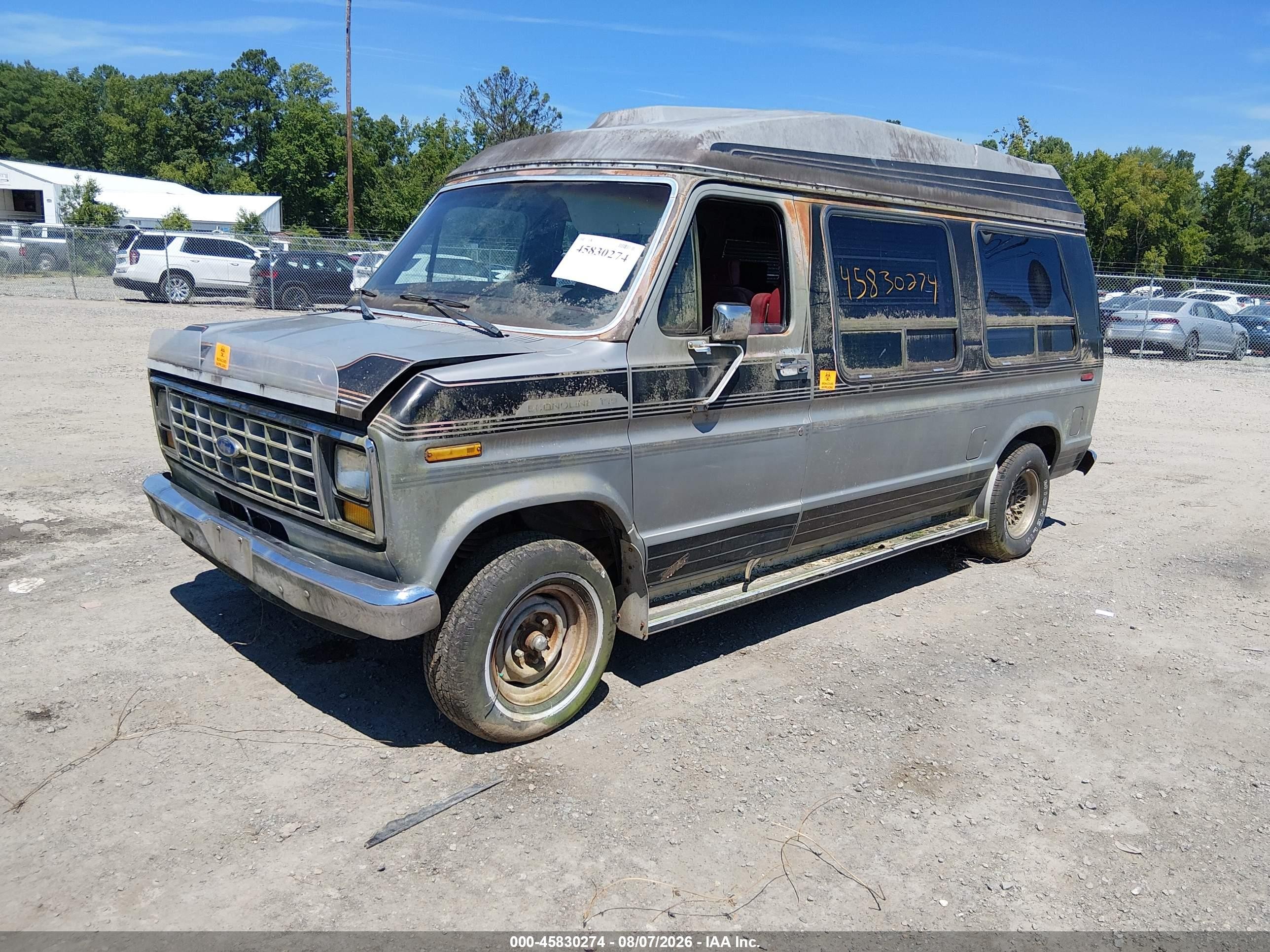 1989 Ford Econoline E150 Van Gray vin: 1FDEE14N0KHB15930