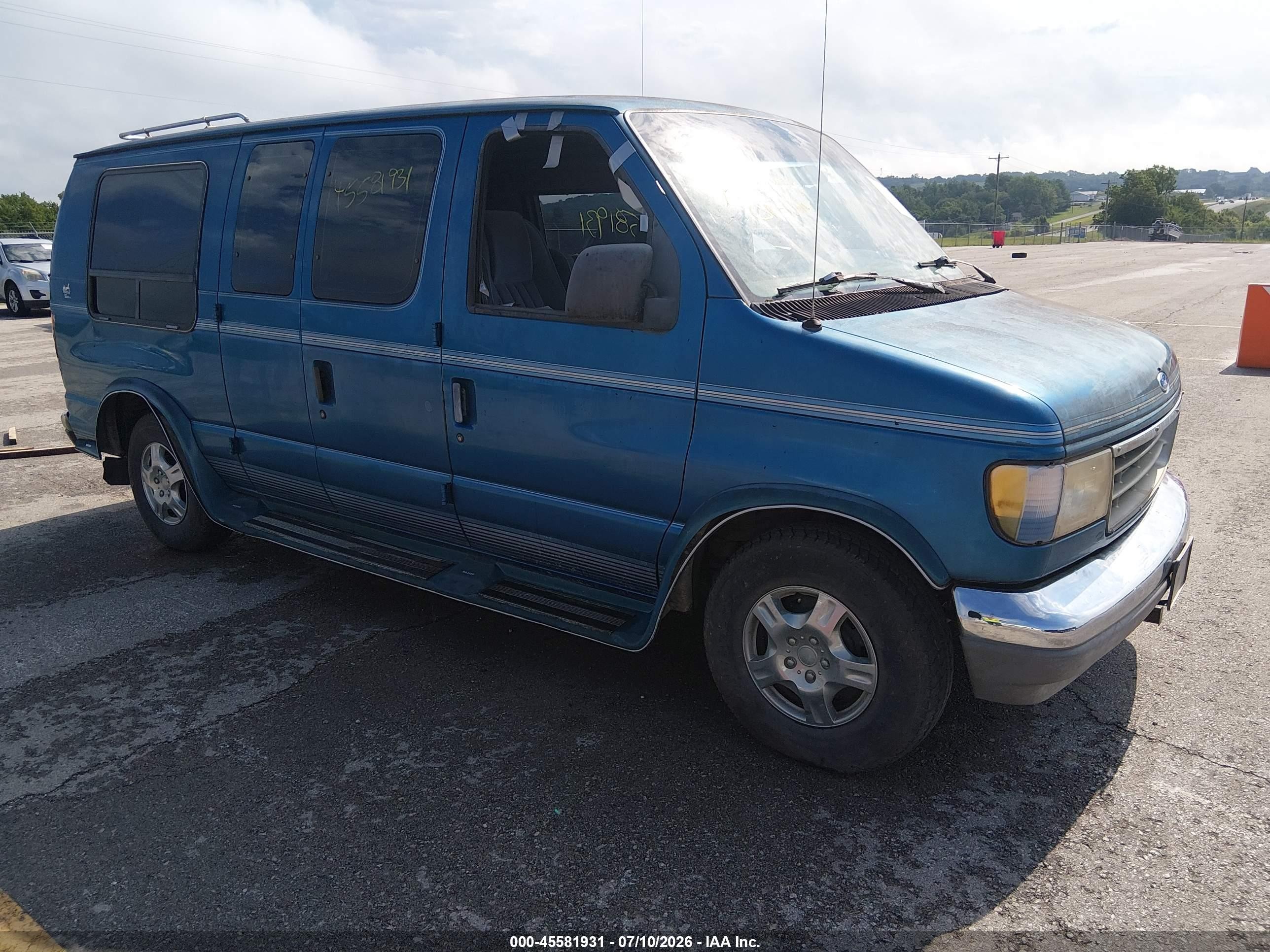 1993 Ford Econoline E150 Van Blue vin: 1FDEE14Y4PHA99796