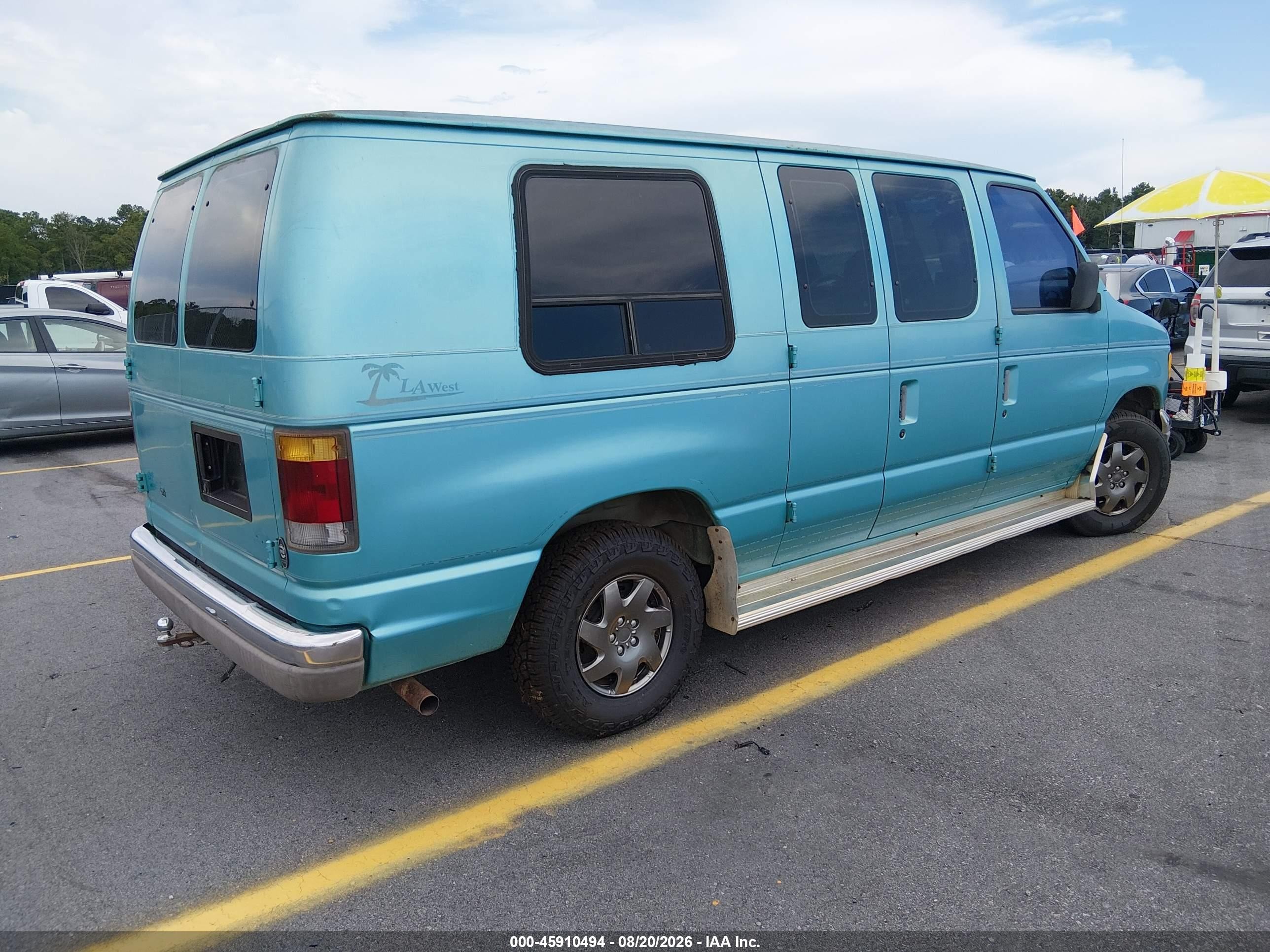 1994 Ford Econoline E150 Van Turquoise vin: 1FDEE14Y5RHA11678