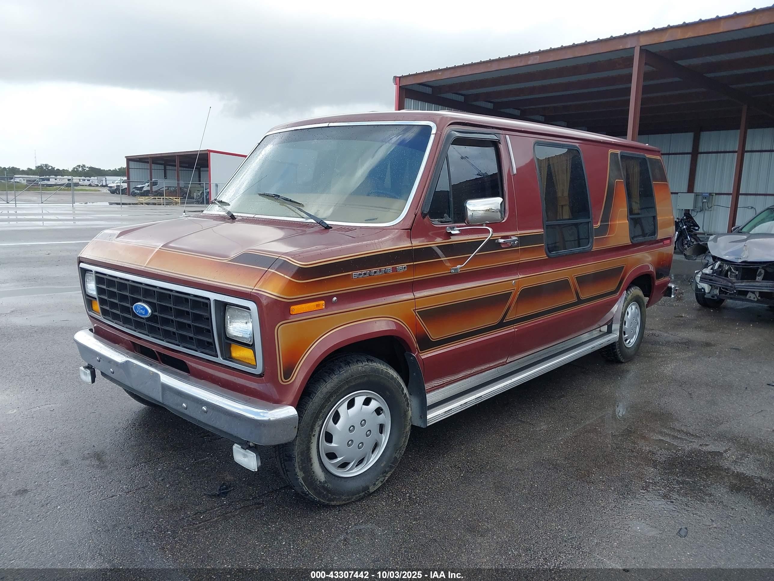 1984 Ford Econoline E150 Van Burgundy vin: 1FDEE14Y8EHA14827