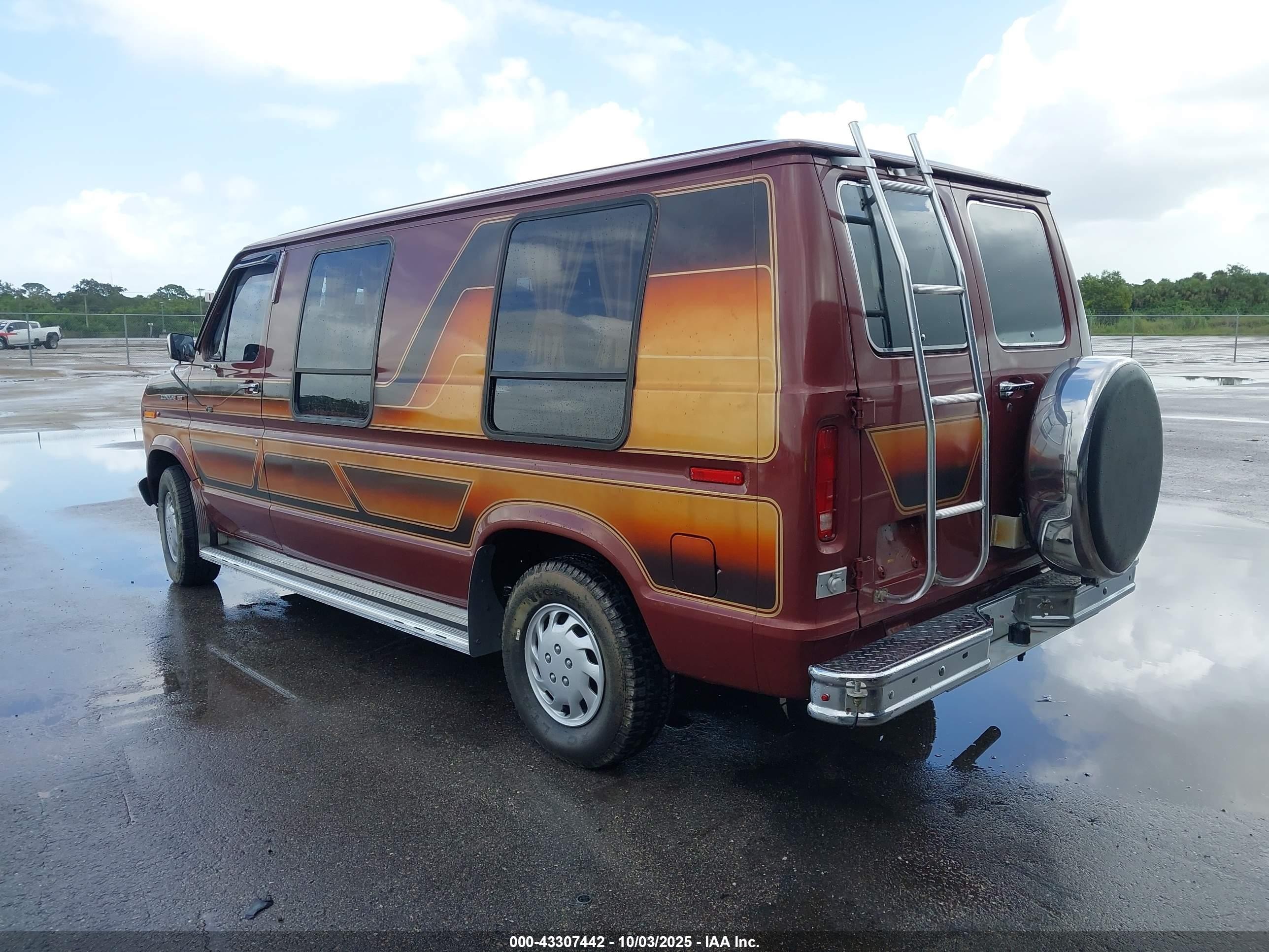 1984 Ford Econoline E150 Van Burgundy vin: 1FDEE14Y8EHA14827