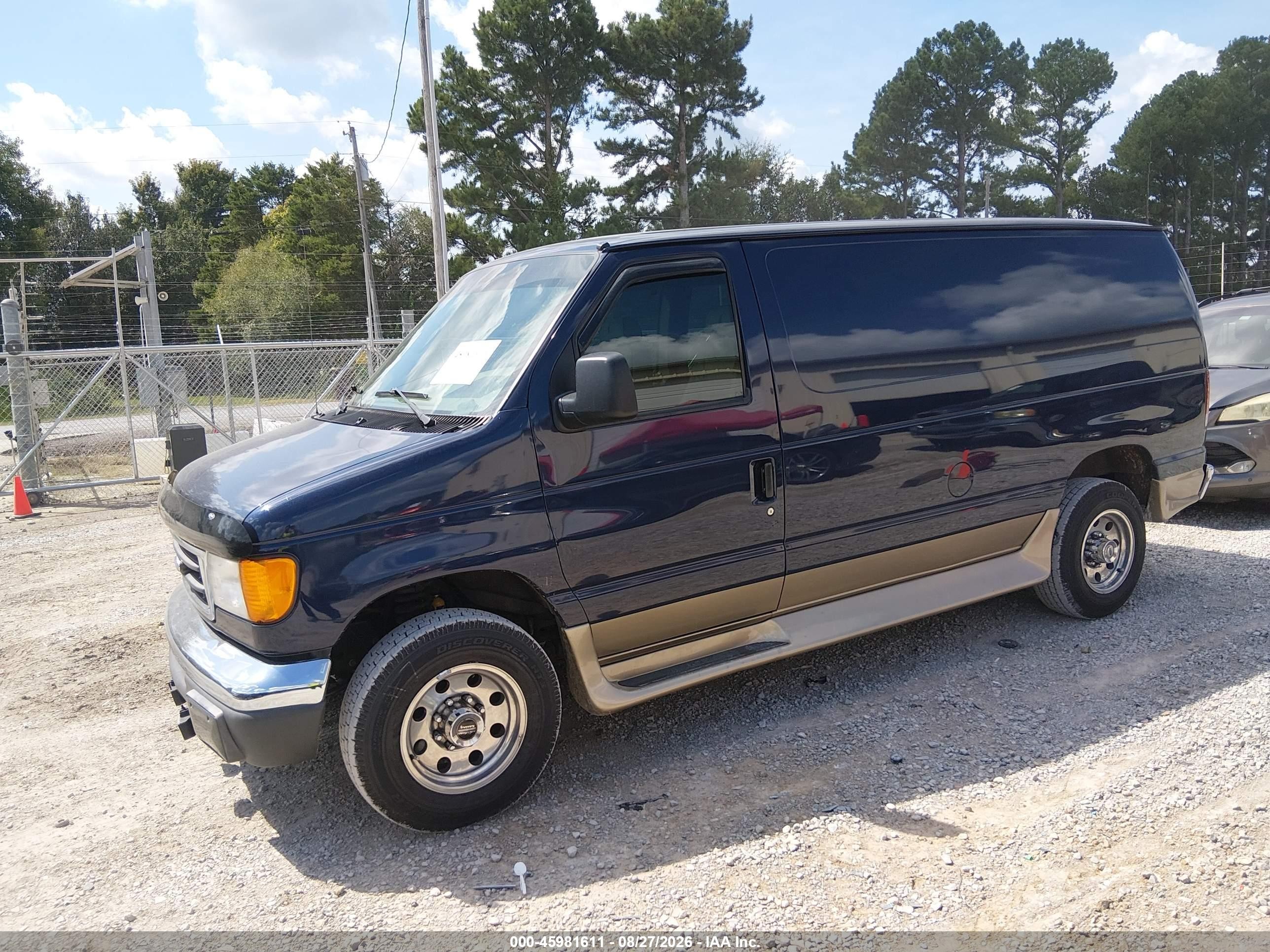 2005 Ford E-250 Recreational Blue vin: 1FDNE24L75HA40815