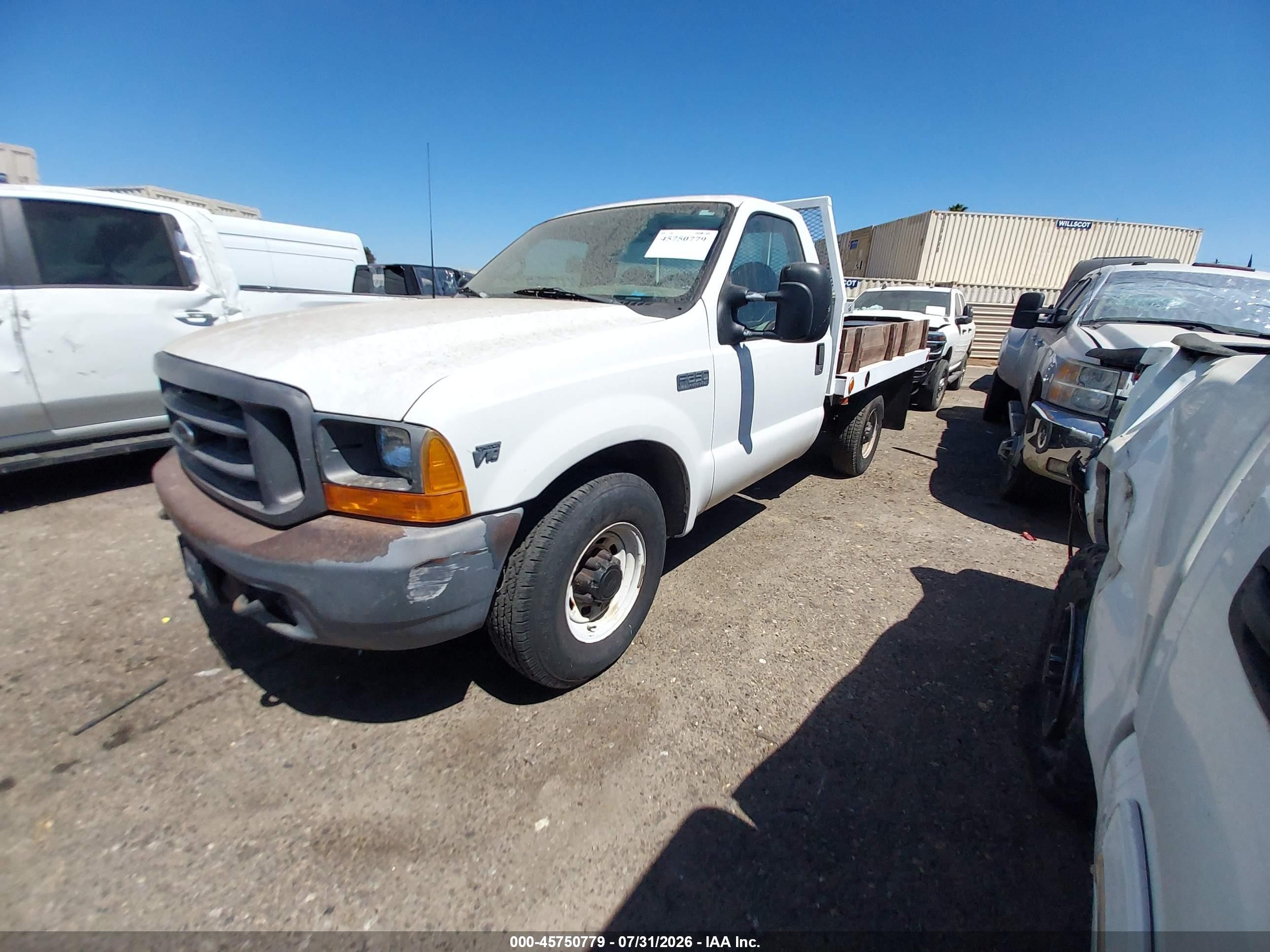 2000 Ford F-250 Lariat/xl/xlt White vin: 1FDNF20S7YEB06747