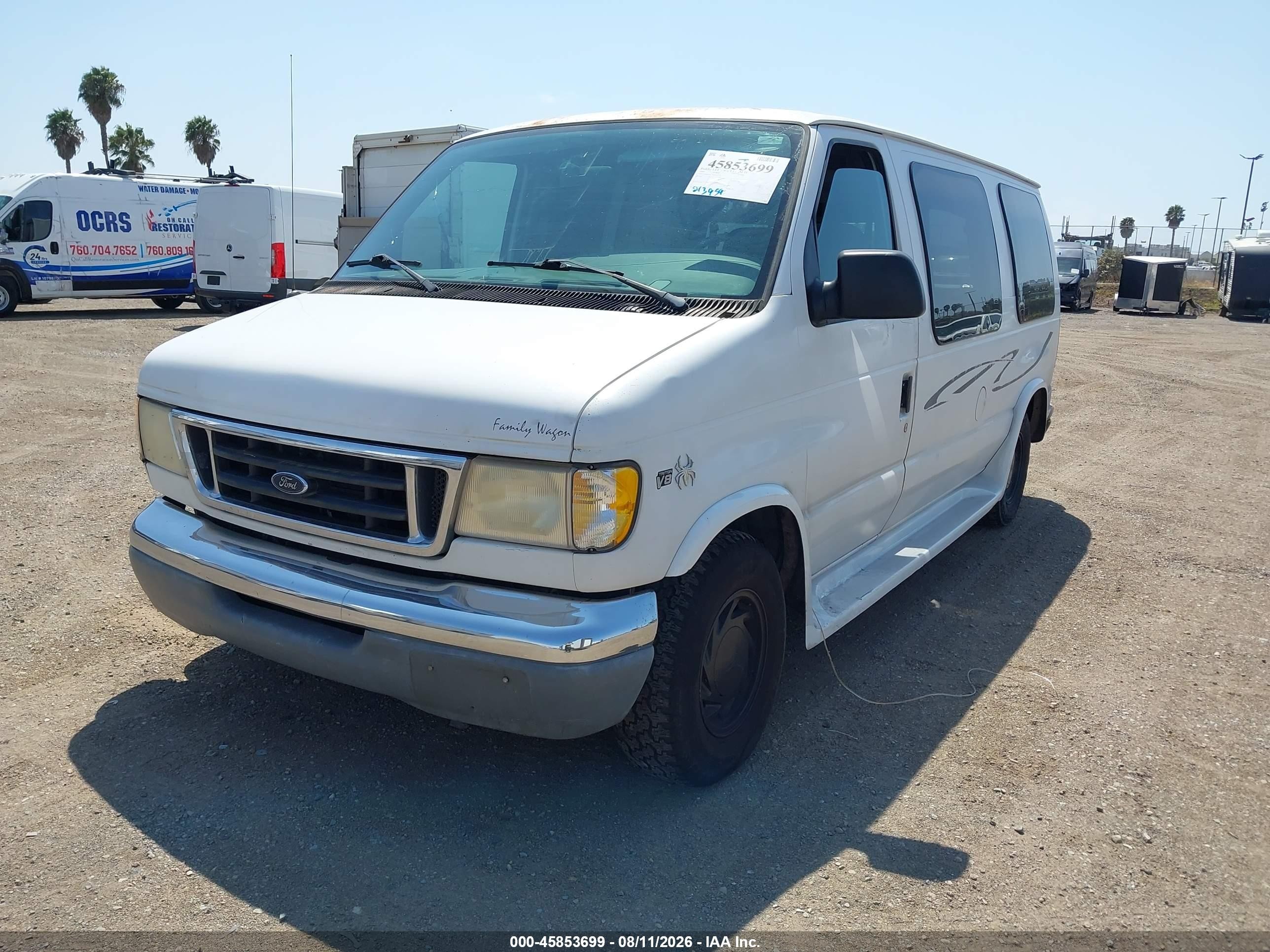 1999 Ford E-150 Commercial/recreational White vin: 1FDRE14L3XHA32578