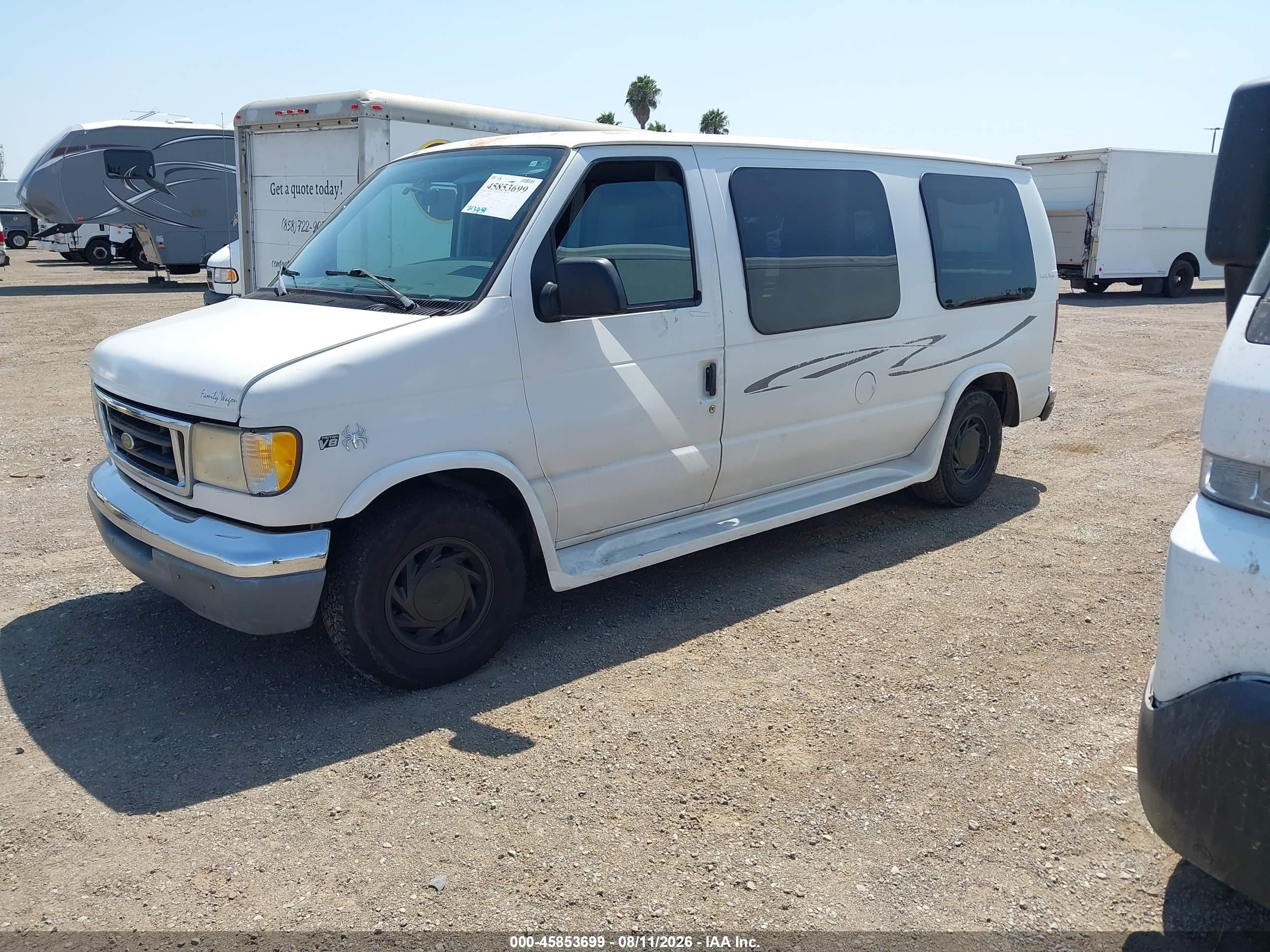1999 Ford E-150 Commercial/recreational White vin: 1FDRE14L3XHA32578
