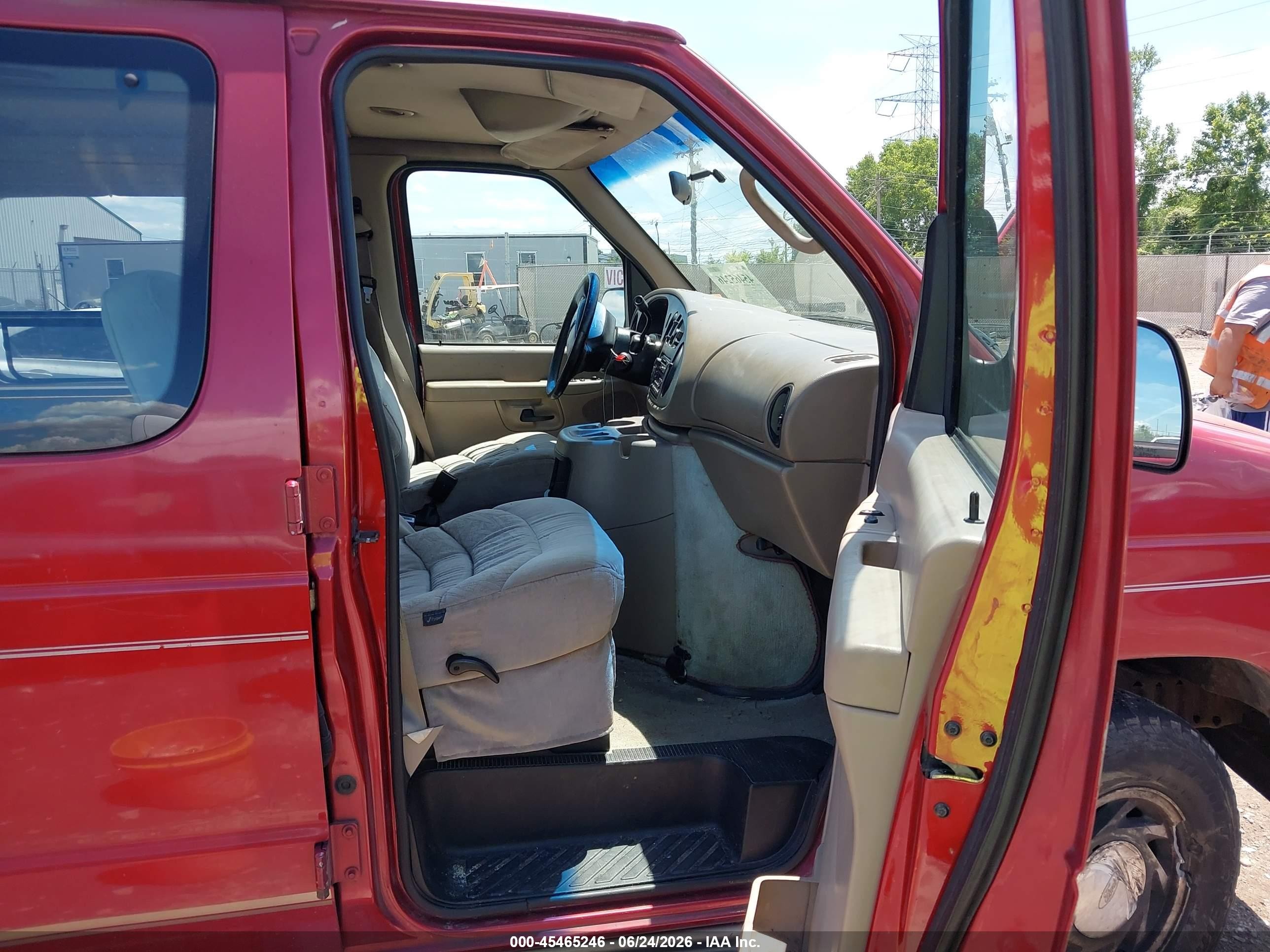 2002 Ford E-150 Commercial/recreational Red vin: 1FDRE14W12HB09676