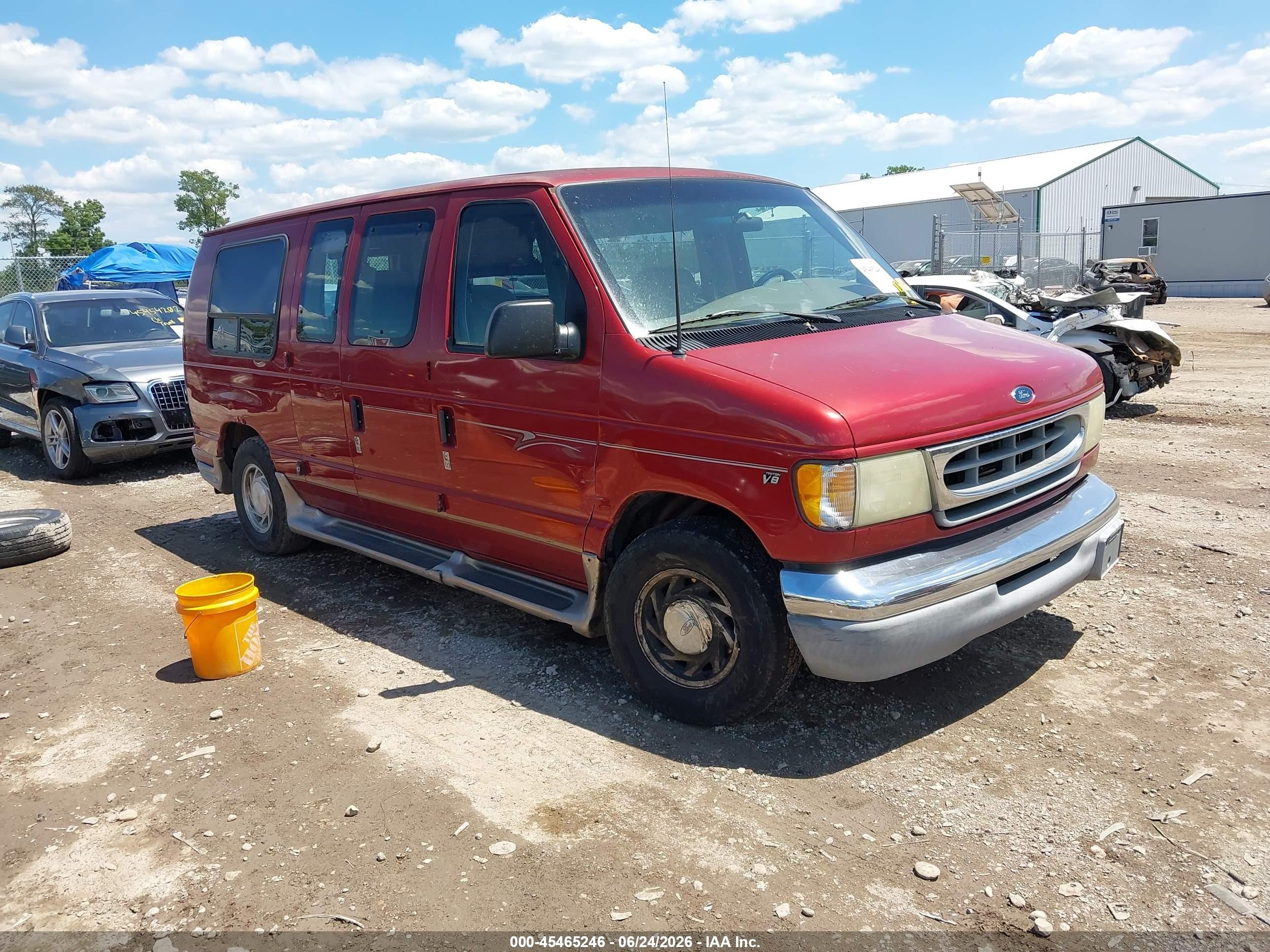 2002 Ford E-150 Commercial/recreational Red vin: 1FDRE14W12HB09676