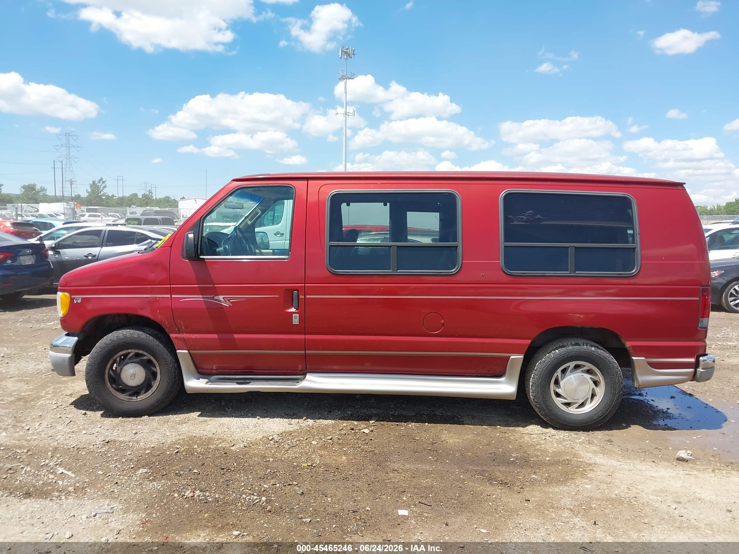 2002 Ford E-150 Commercial/recreational Red vin: 1FDRE14W12HB09676