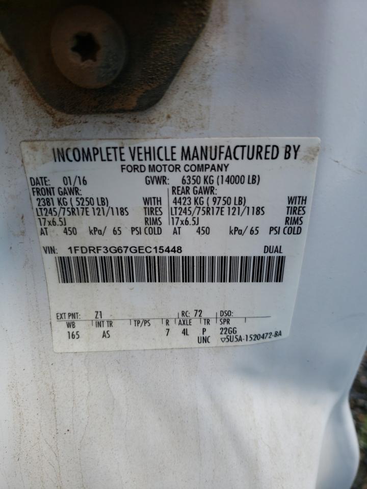 2016 Ford F350 Super Duty White vin: 1FDRF3G67GEC15448