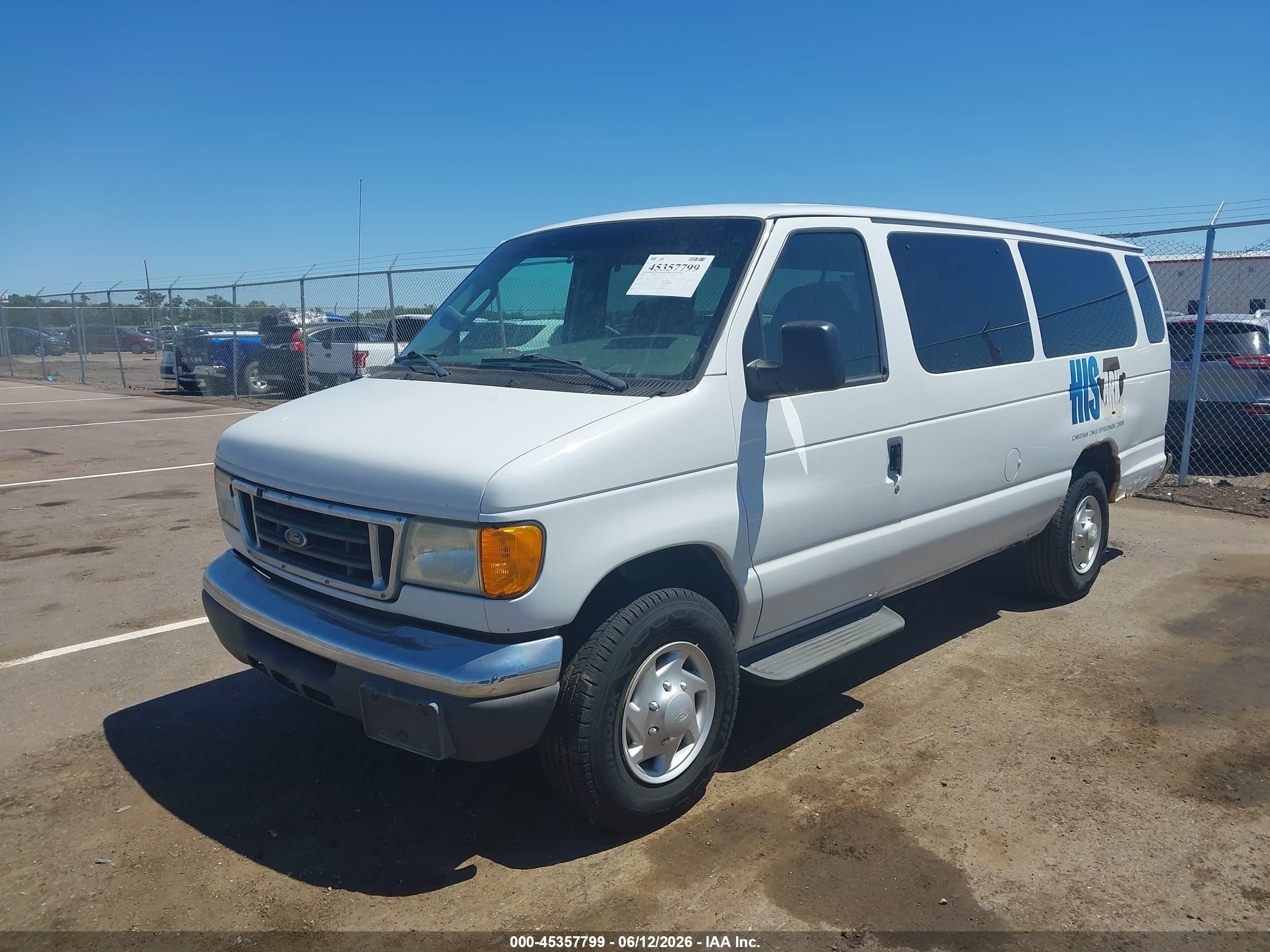 2007 Ford Econoline E350 Super Duty Wagon White vin: 1FDSS31L77DA58036