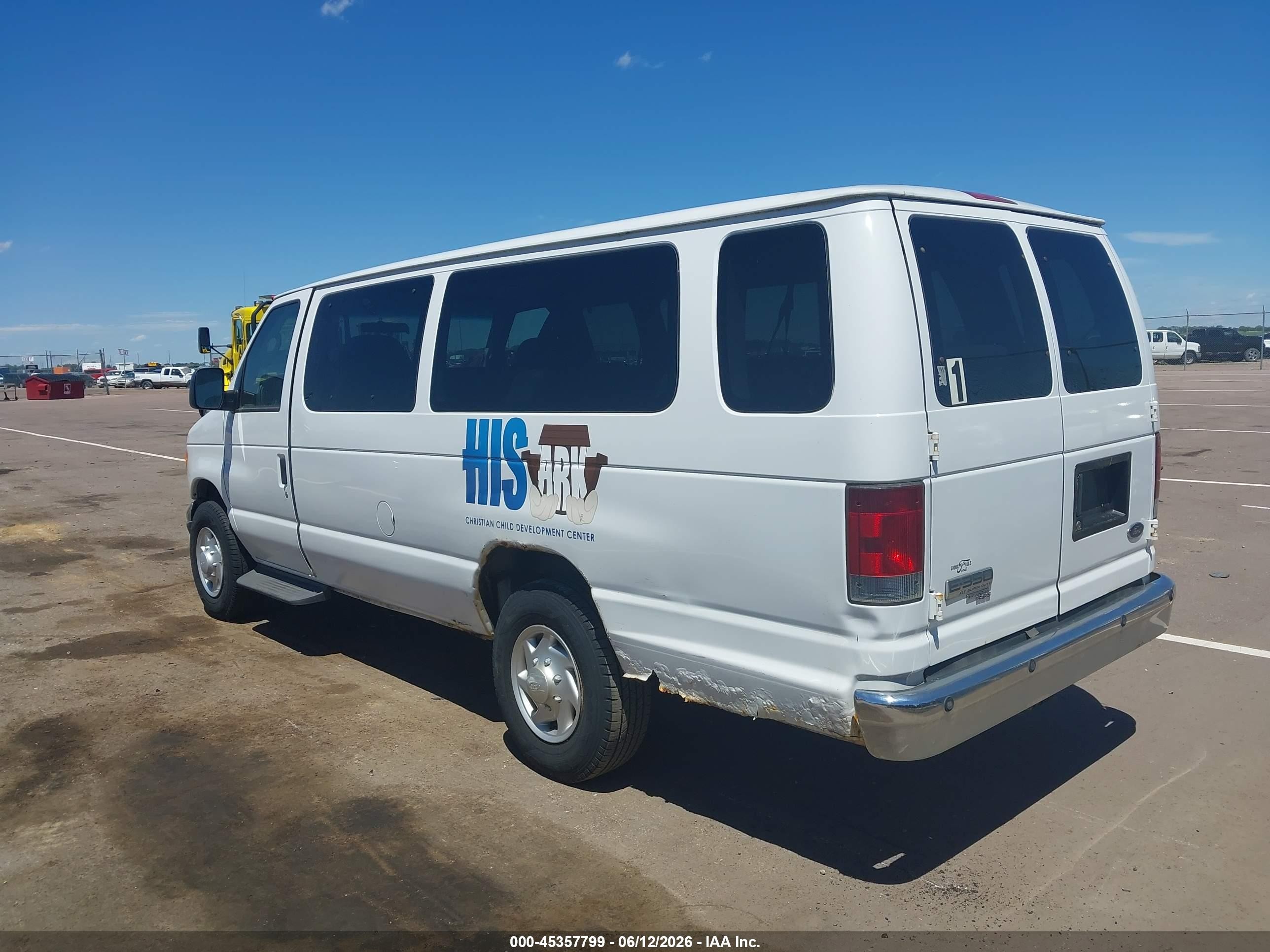 2007 Ford Econoline E350 Super Duty Wagon White vin: 1FDSS31L77DA58036
