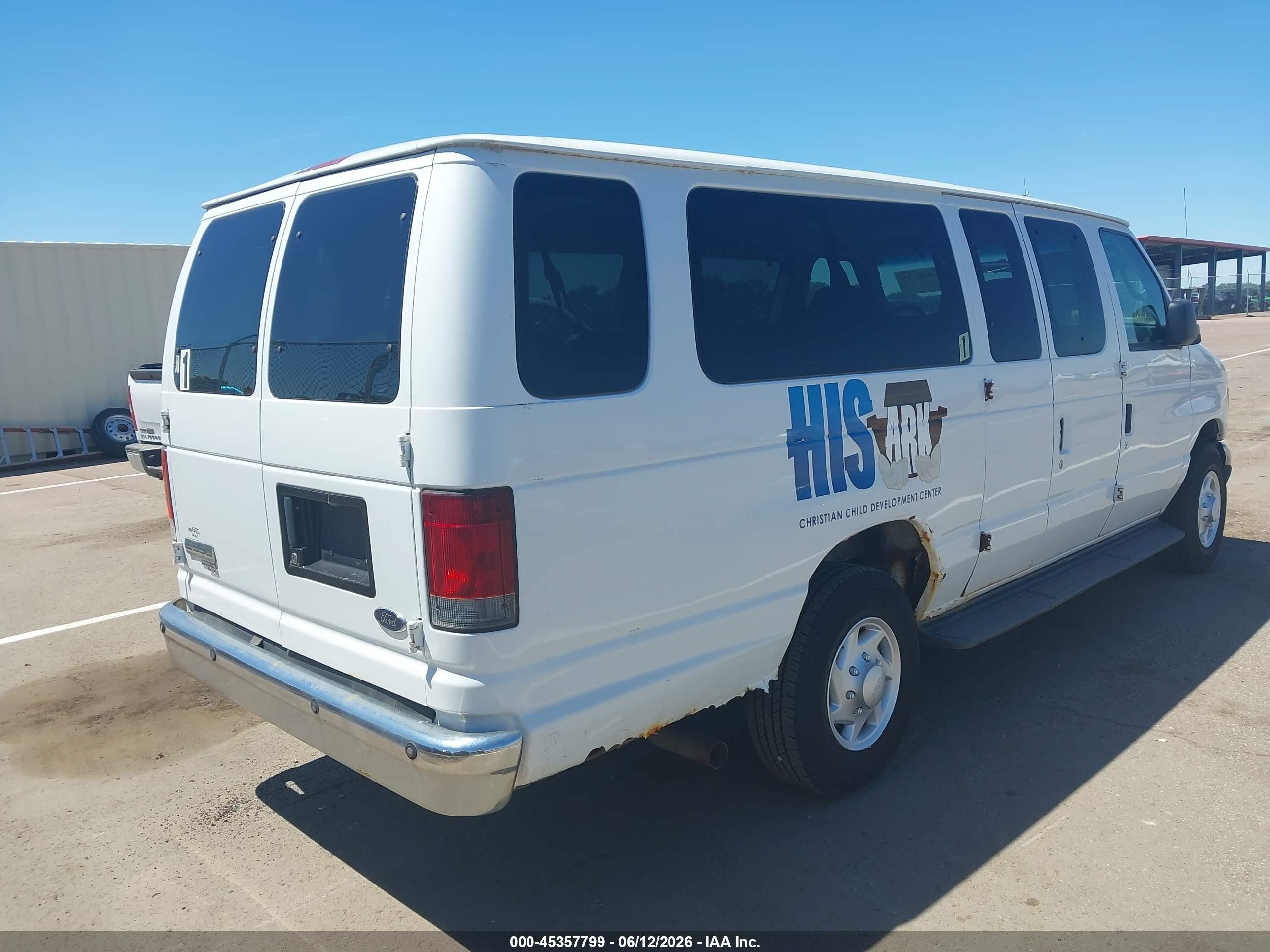 2007 Ford Econoline E350 Super Duty Wagon White vin: 1FDSS31L77DA58036