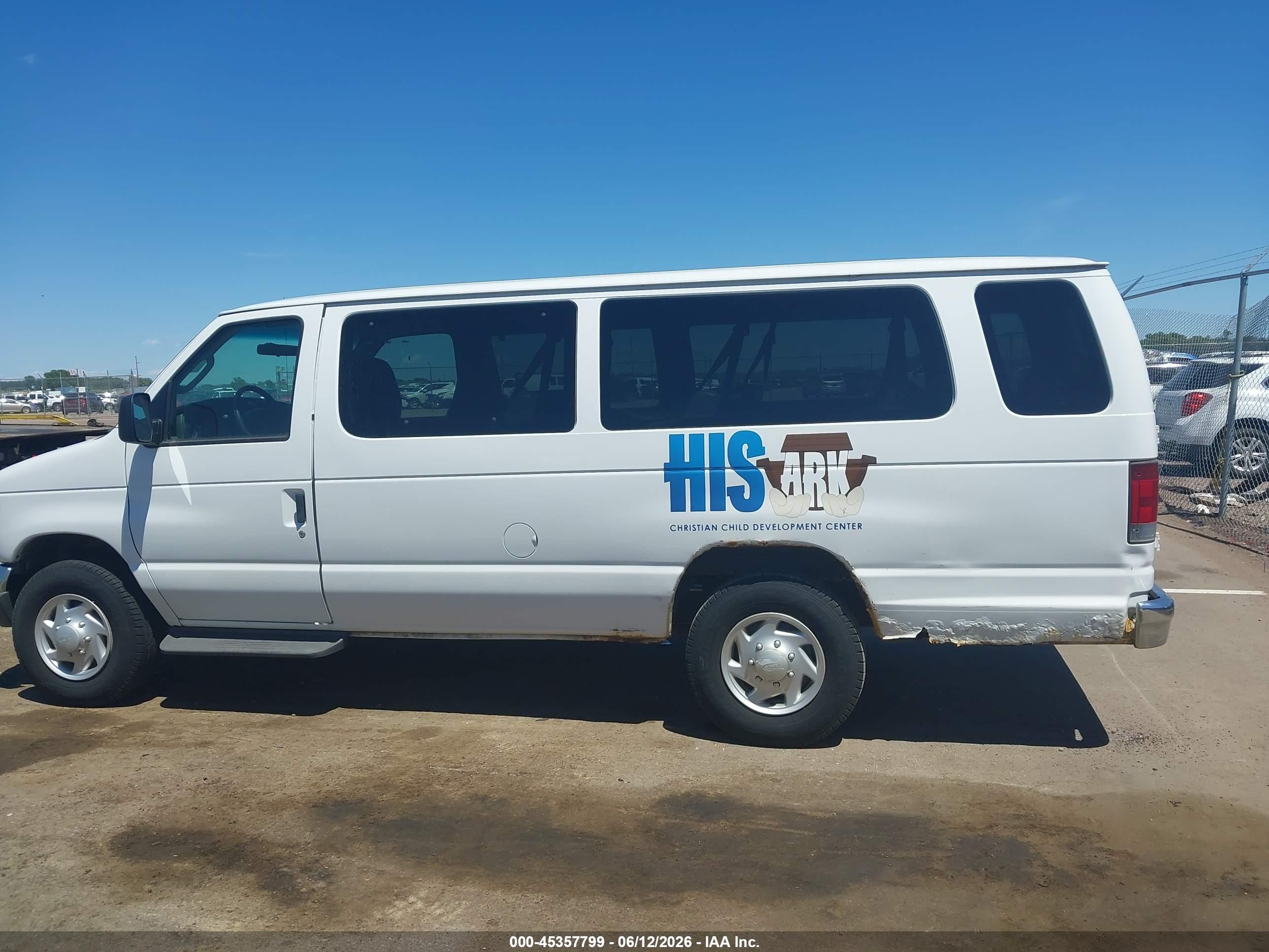 2007 Ford Econoline E350 Super Duty Wagon White vin: 1FDSS31L77DA58036