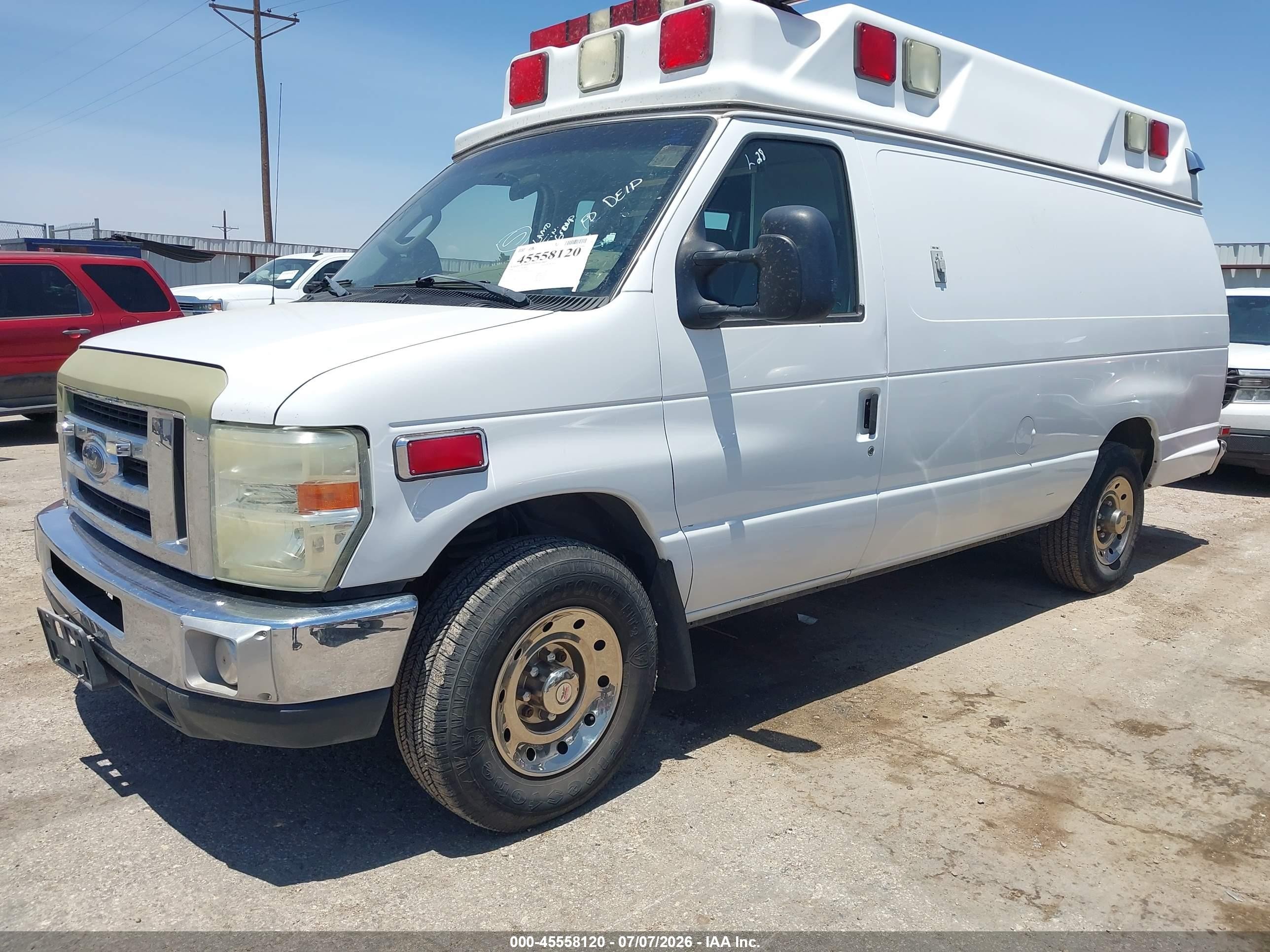 2008 Ford Econoline E350 Super Duty Van White vin: 1FDSS34P18DA39448