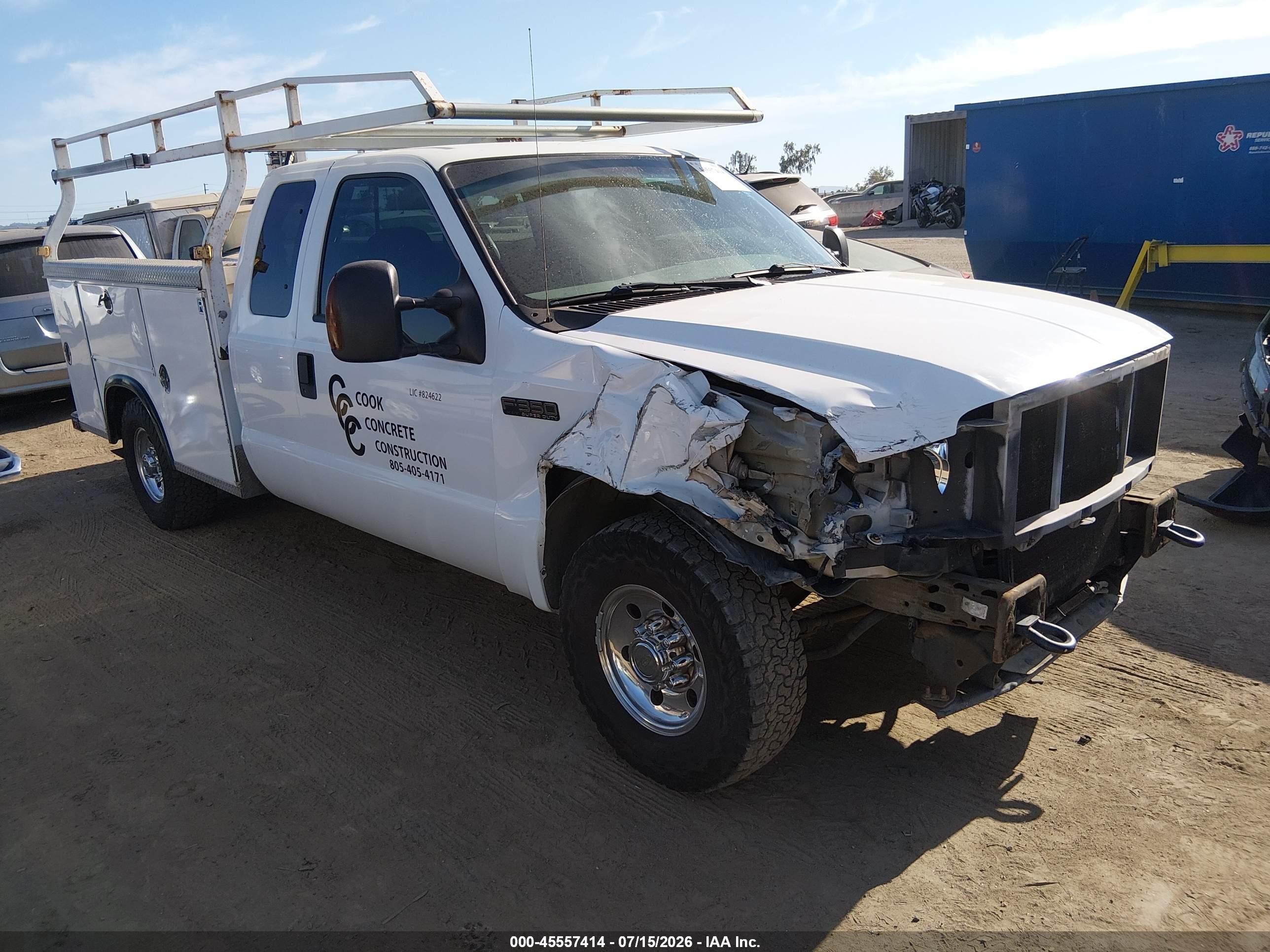 2004 Ford F-350 Lariat/xl/xlt White vin: 1FDSX30L74ED83357