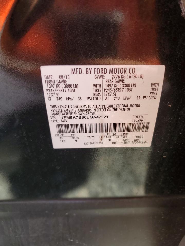 2014 Ford Explorer Black vin: 1FM5K7B80EGA47521