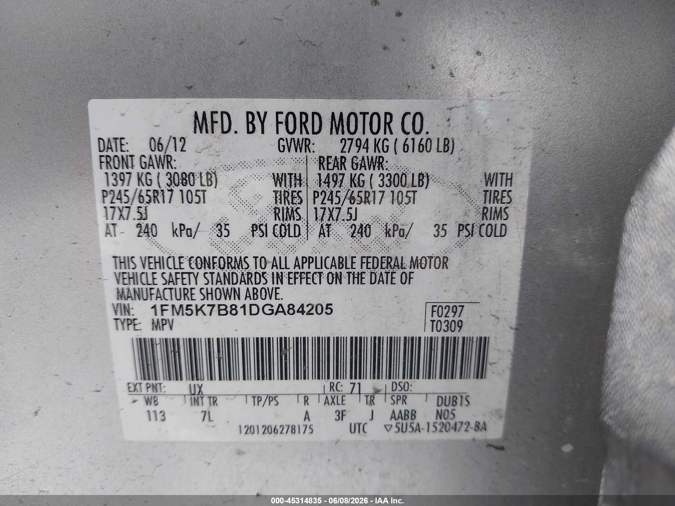 2013 Ford Explorer Silver vin: 1FM5K7B81DGA84205